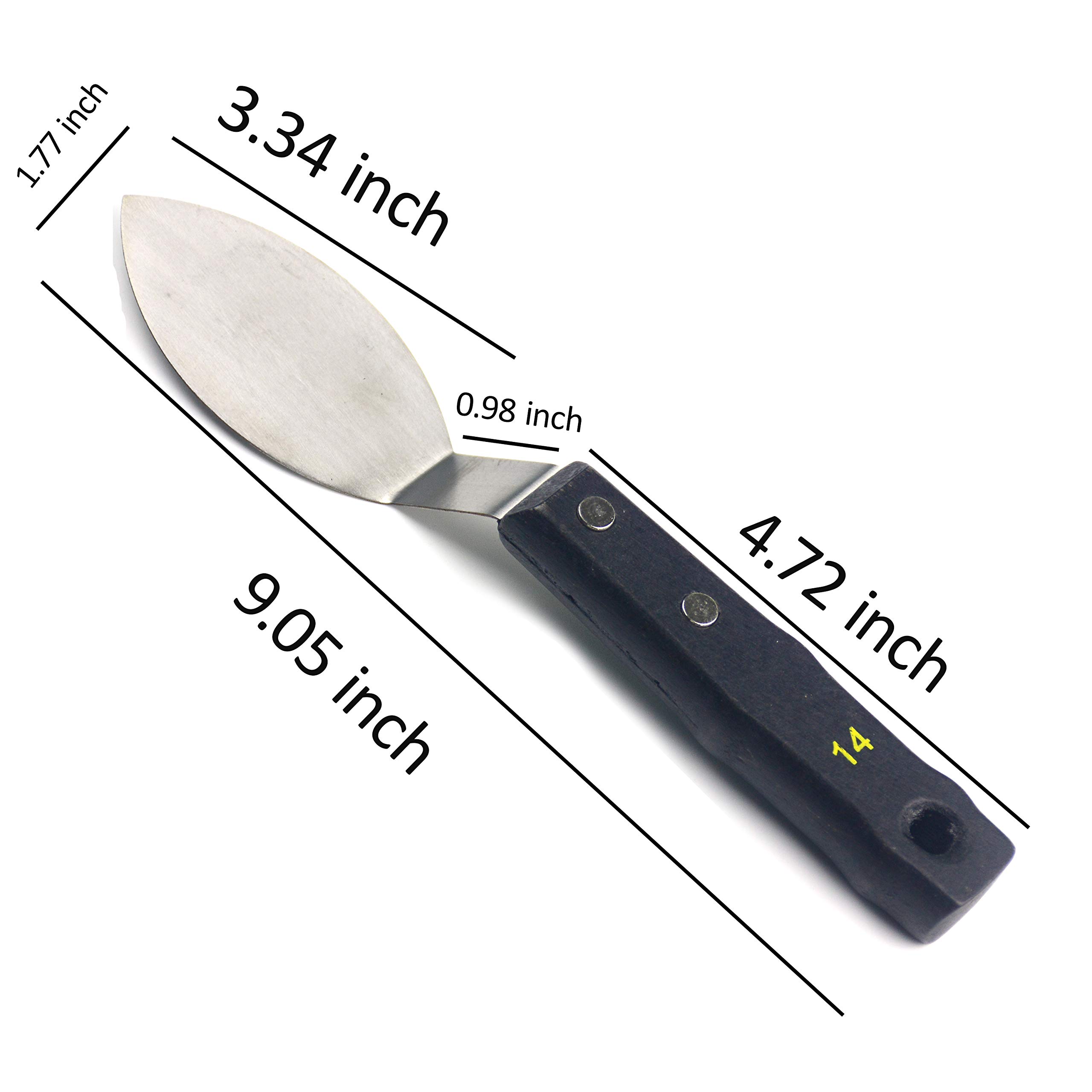 5-Piece Large Stainless Steel Painting Knife Set by AebDerp - Professional Acrylic Palette Knives for Artists - Perfect for Oil Painting, Canvas Art & Texture Creation