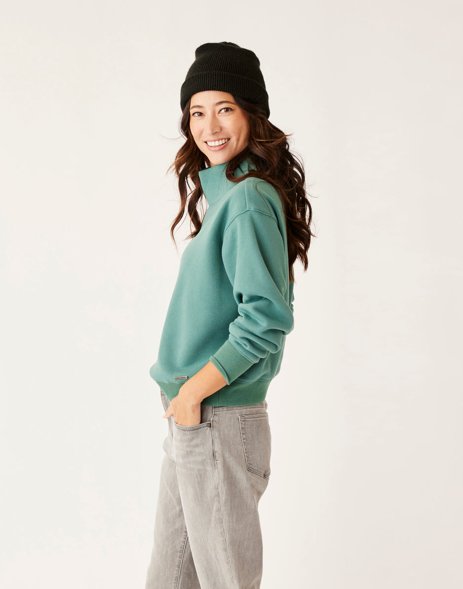 Lennox Fleece Top for Women - Soft & Warm Forest Green Pullover - Perfect for Hiking, Camping & Outdoor Adventures