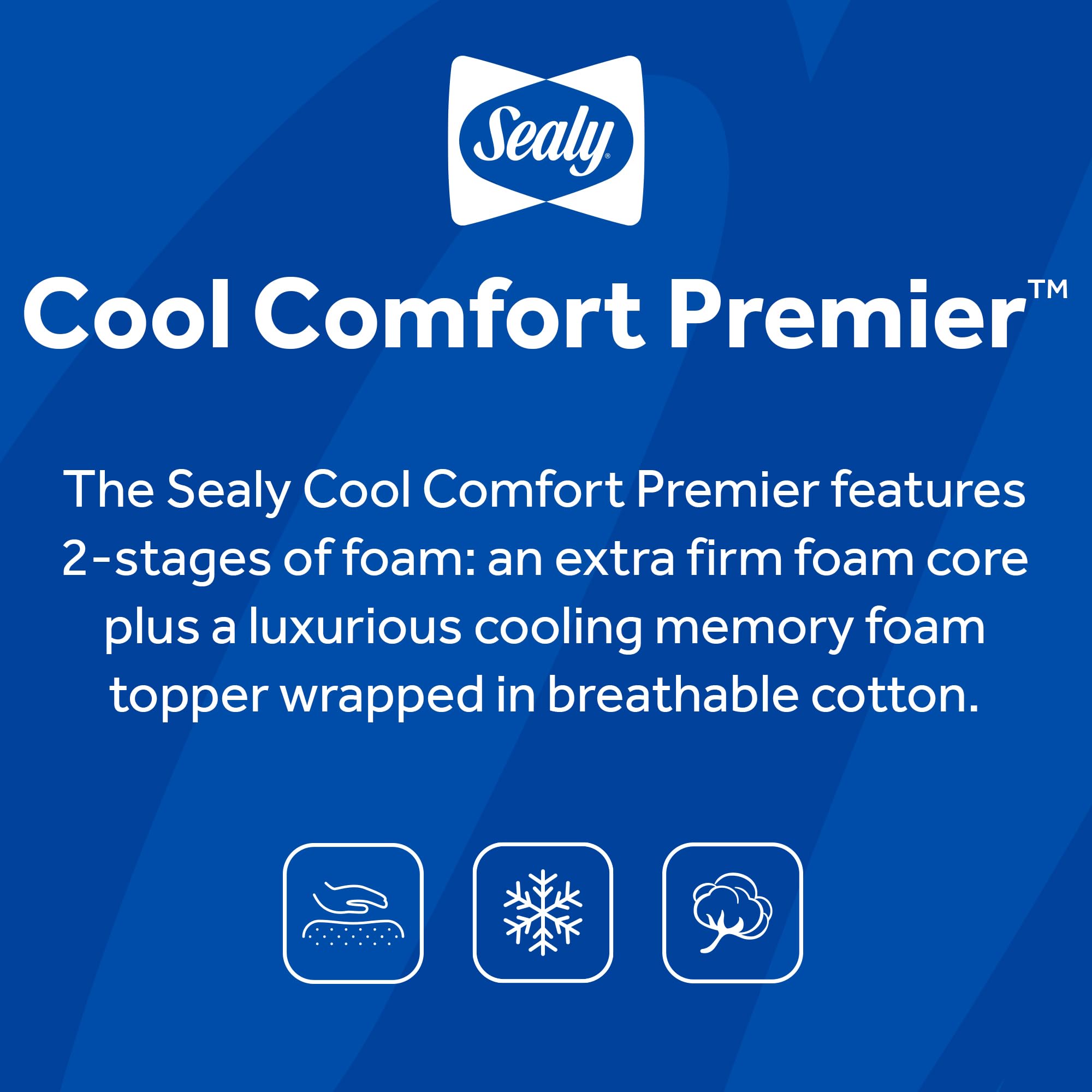 Sealy Baby Cool Comfort Breathable Waterproof 2-Stage Crib Mattress & Toddler Bed | Cooling Foam, Airy Cotton Cover | GREENGUARD Gold Certified | Safety Tested | Made in USA | 52