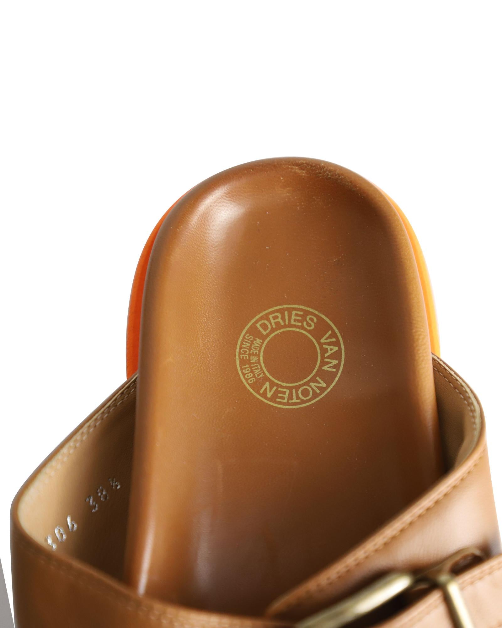 Comfortable Tan Leather Buckled Slides - Perfect for Casual Wear, Beach Outings, and Summer Relaxation