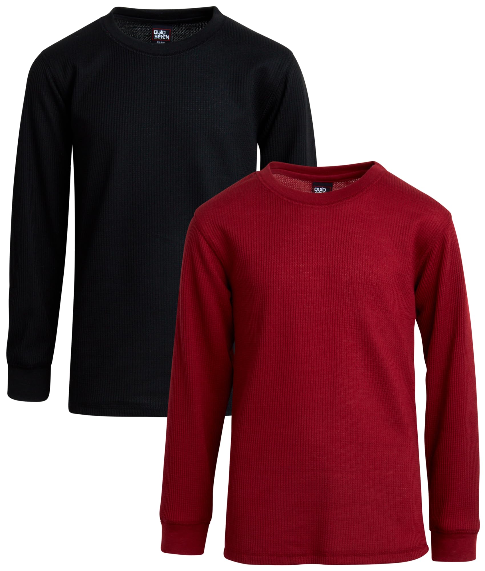 Boys' Thermal Shirt 2 Pack - Waffle Knit Long Sleeve Crewneck T-Shirt for Kids (8-18) | Warm Winter Base Layer for Outdoor Activities & School