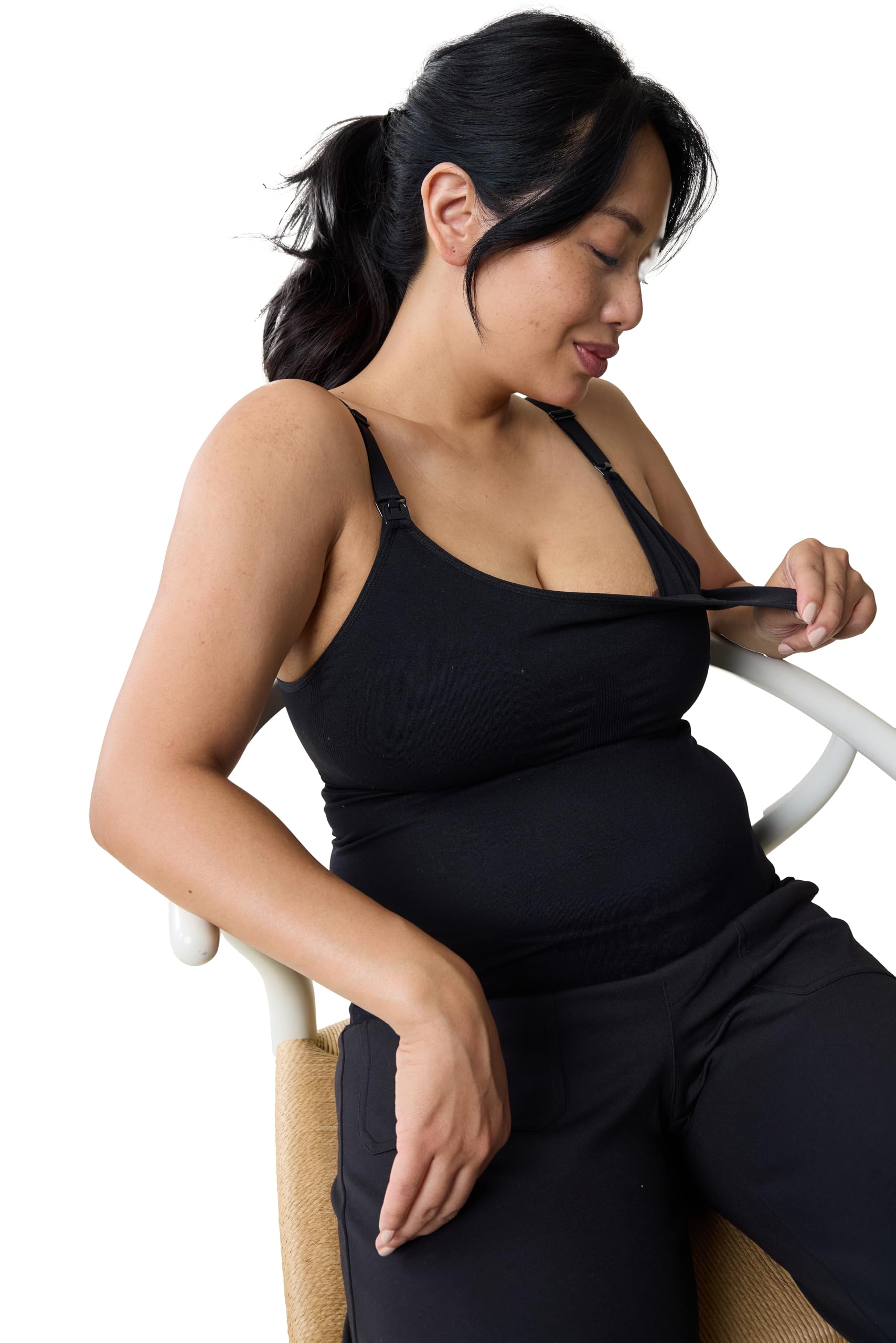 Ingrid & Isabel Basics Postpartum Nursing & Pumping Cami - Comfortable Maternity Tank Top for Breastfeeding Moms - Perfect for Nursing, Pumping & Everyday Wear