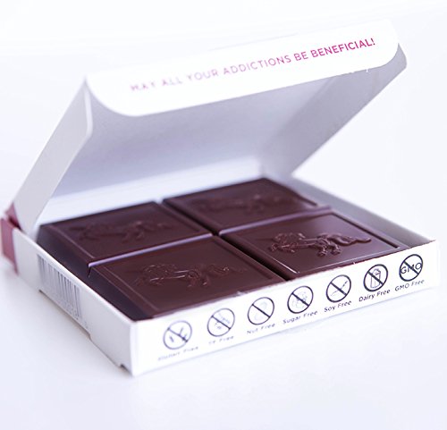 Addictive Wellness Sugar-Free Raw FOCUS Chocolate Bars - 12 Pack | Vegan, Paleo, Keto Friendly | Superfoods & Superherbs Infused | Perfect for Studying, Work Focus & Healthy Snacking