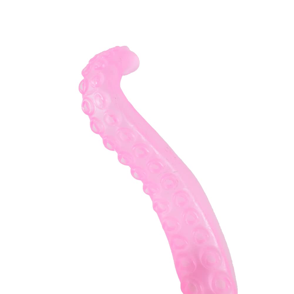 Glow-in-The-Dark Silicone Finger Tentacle Puppets - Fun Party Favors for Kids (5 Pack, Dark Pink) | Halloween Costume Accessories, Classroom Rewards & Sensory Play Toys