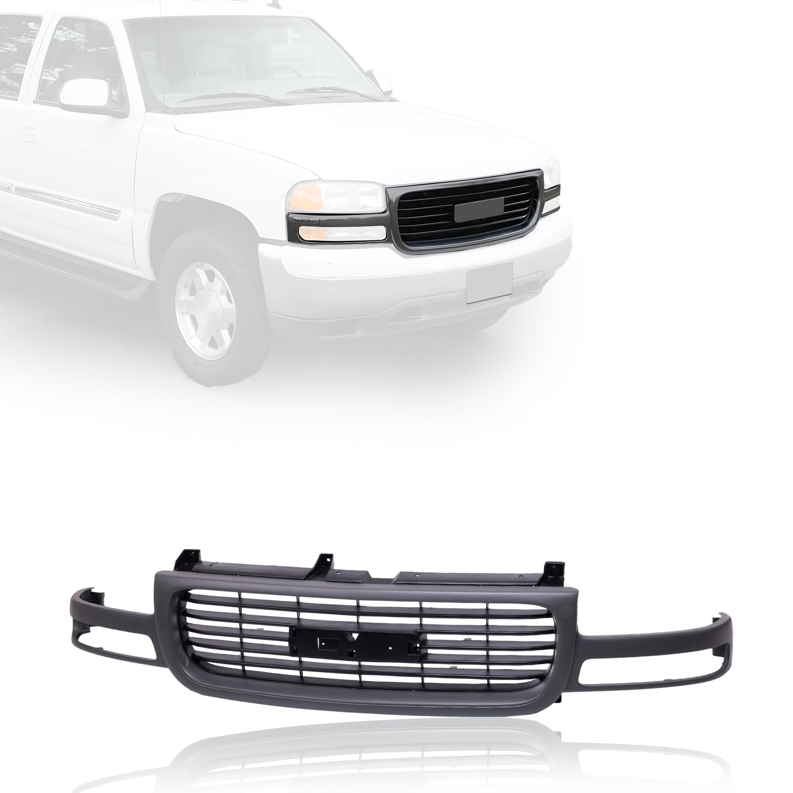 GMC Sierra 1500 2500 3500 & Yukon Front Grill Grille (1999-2006) - Gray with Black Insert | Replacement GM1200429 19130786 | Perfect for Off-Roading & Truck Customization