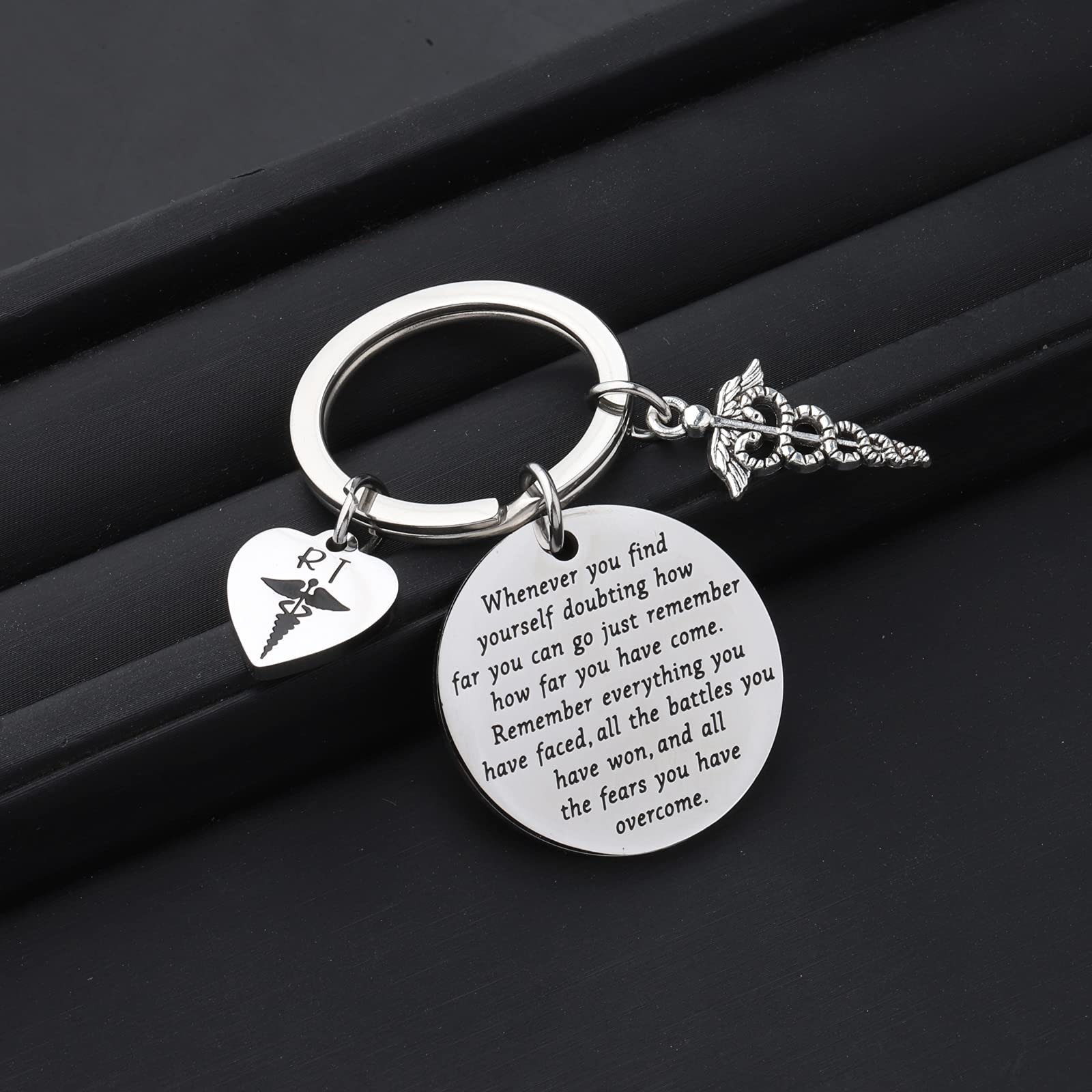 MAOFAED RT Keychain - Inspirational Gift for Respiratory Therapists, RT Students & Graduates - Perfect for Clinicals, Graduation & Daily Motivation