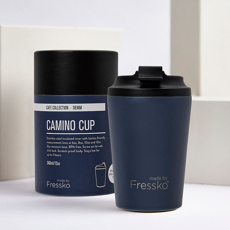Fressko Reusable Coffee Cup Camino 12oz - Insulated Travel Mug for Hot & Cold Drinks, Perfect for Office, Camping and Commuting