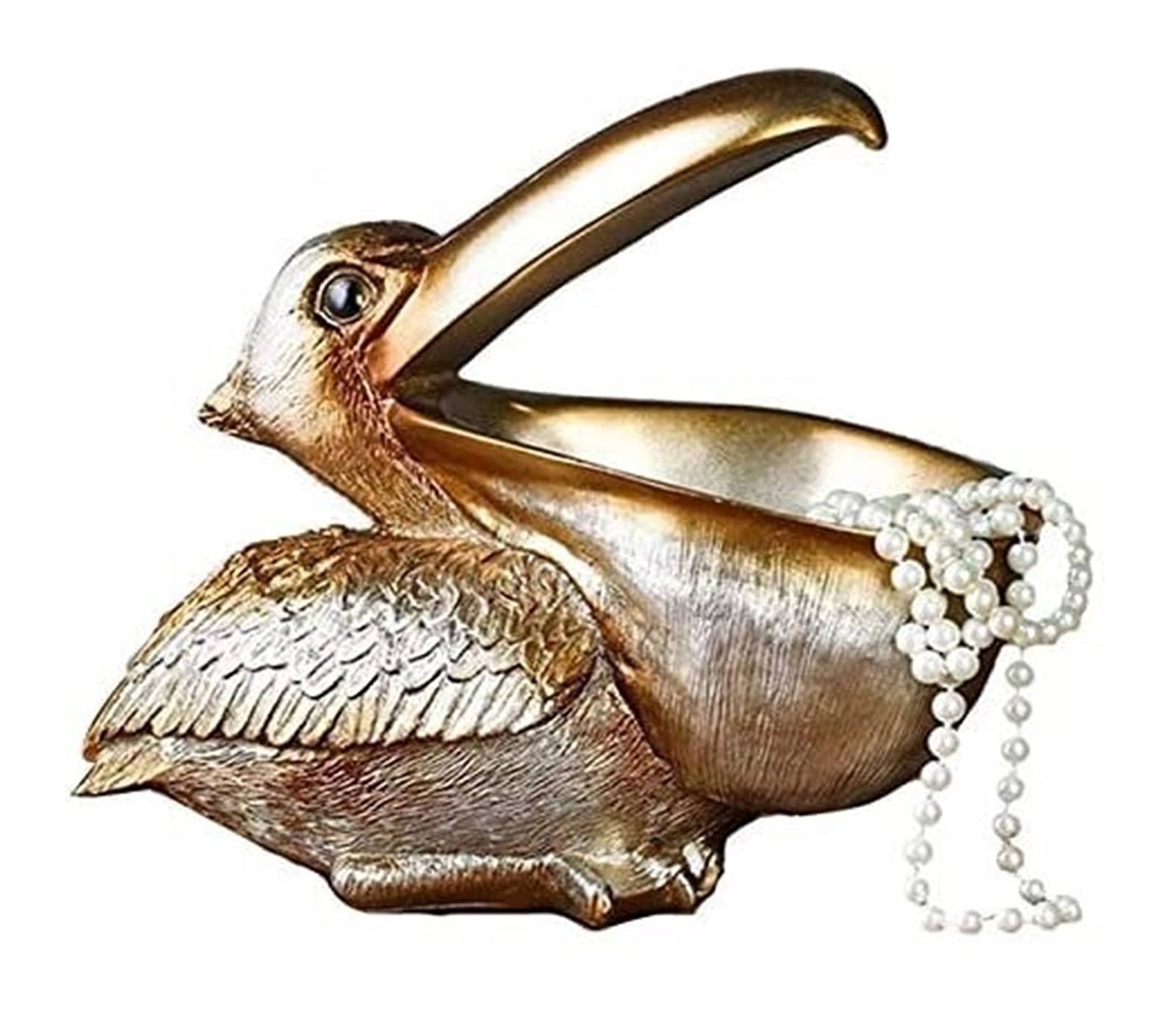 YIWANGO Resin Toucan Key Holder - Handcrafted Champagne Silver Bird Ornament for Home & Office Decor, Door Entryway Storage, Cabinet Tabletop, Garden Statue | Perfect for Key Organization & Tropical Themed Spaces