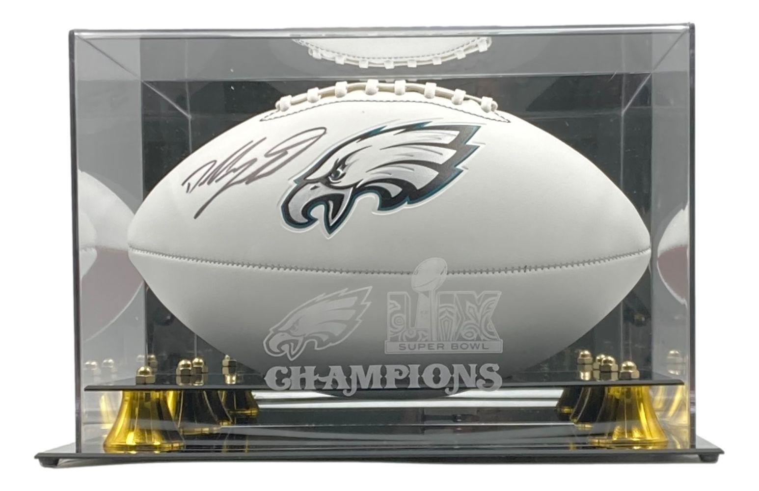 Dallas Goedert Autographed Philadelphia Eagles Football with Official NFL Logo - Super Bowl 59 Display Case - Perfect for Eagles Fans, Sports Memorabilia Collectors & Man Cave Decor