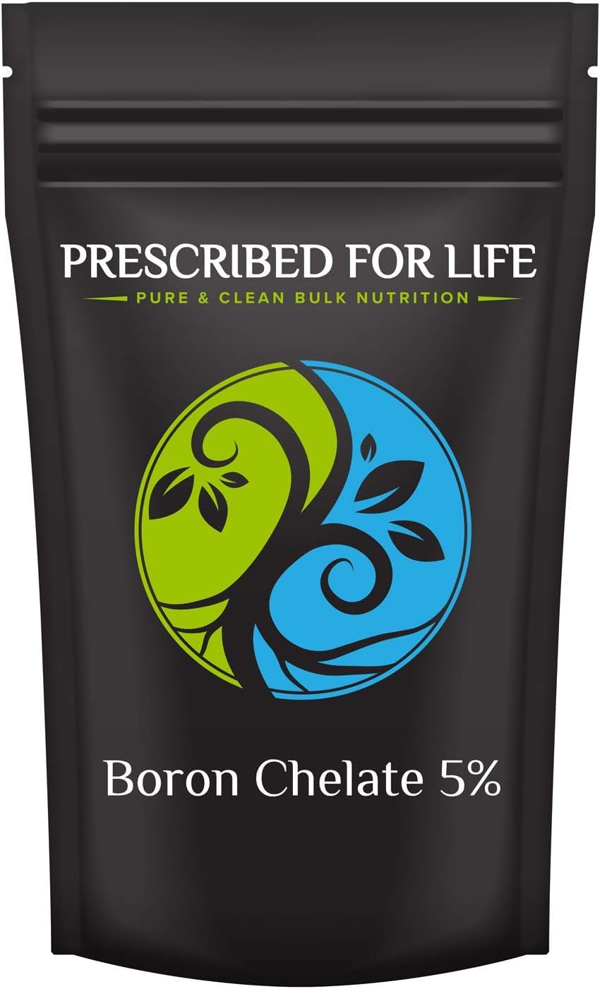 Prescribed for Life Boron Chelate 5% Powder - Natural Boron Supplement for Men & Women | Supports Muscle Health, Bone Strength & Joint Function | Gluten-Free, Vegan, Non-GMO (5kg/11lb) - Ideal for Fitness Enthusiasts & Active Lifestyles