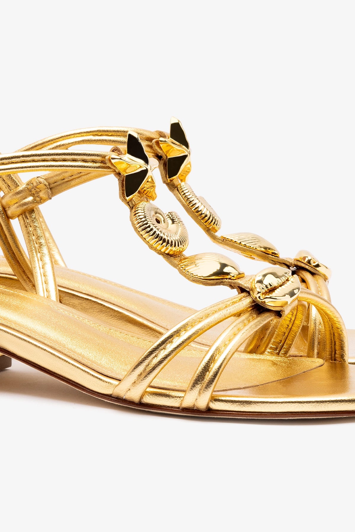 Stylish Shelly Flat Sandal in Gold Metallic Leather - Perfect for Summer Outings, Beach Vacations & Casual Wear