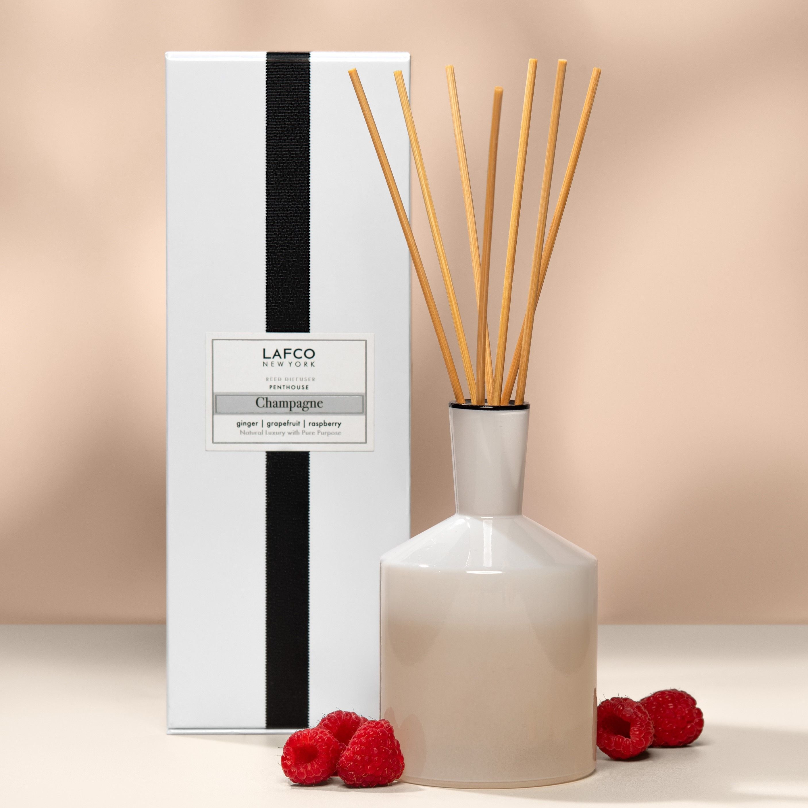Luxury Champagne Scented Reed Diffuser for Home & Office - Elegant Aromatherapy Air Freshener for Living Room, Bedroom, Bathroom & Gifts