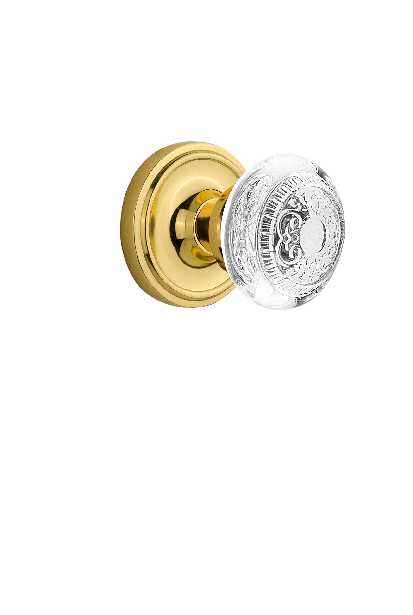 Vintage Brass Crystal Egg and Dart Knob - Nostalgic Warehouse 750099 Classic Rosette (2.375