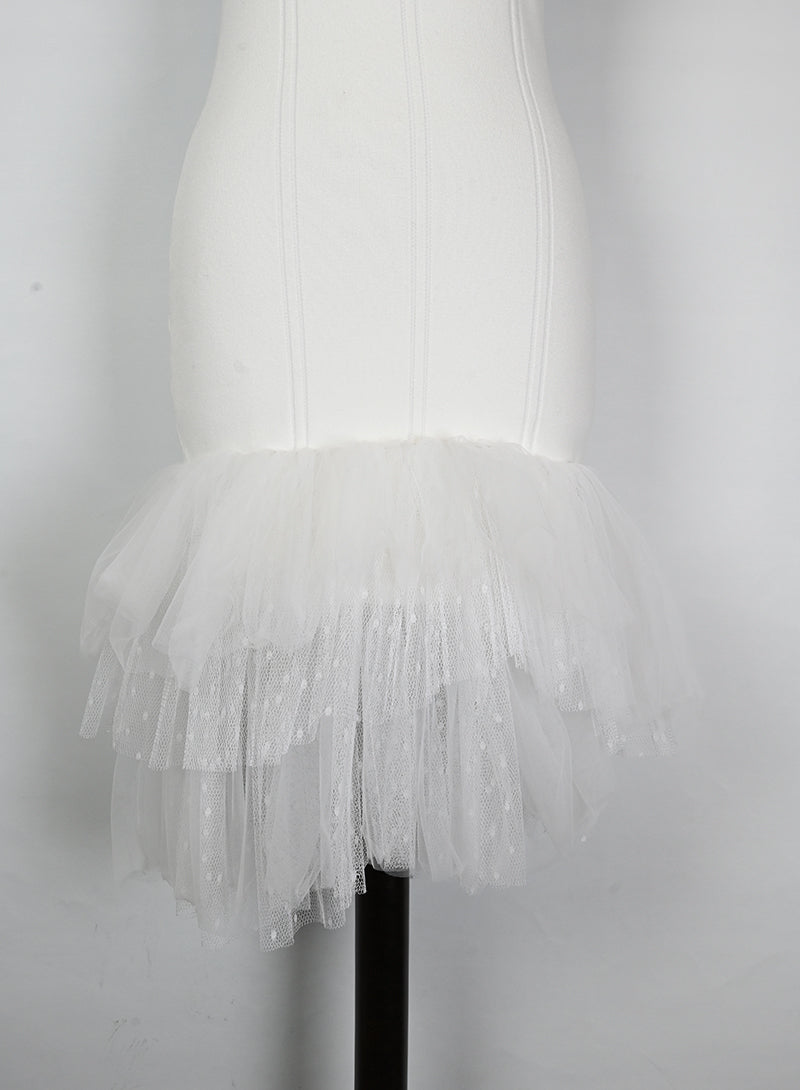 Elegant White Tulle Dress Size 40 - Perfect for Weddings, Parties & Special Occasions