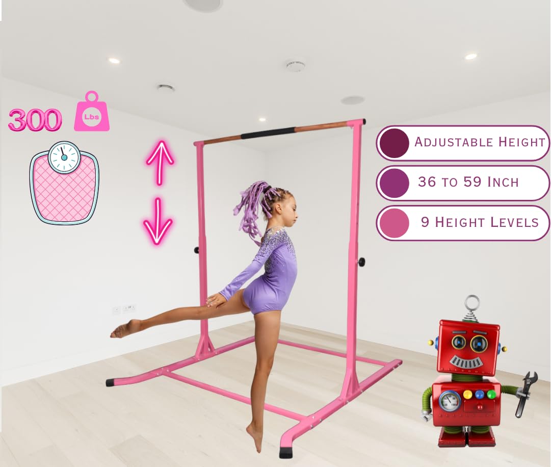 GymPros Junior Gymnastics Kip Bar - Heavy Duty Horizontal Training Bar for Kids & Children | Home Gym Equipment, Athletic Training, Playground & Monkey Bar Alternative for Indoor/Outdoor Use