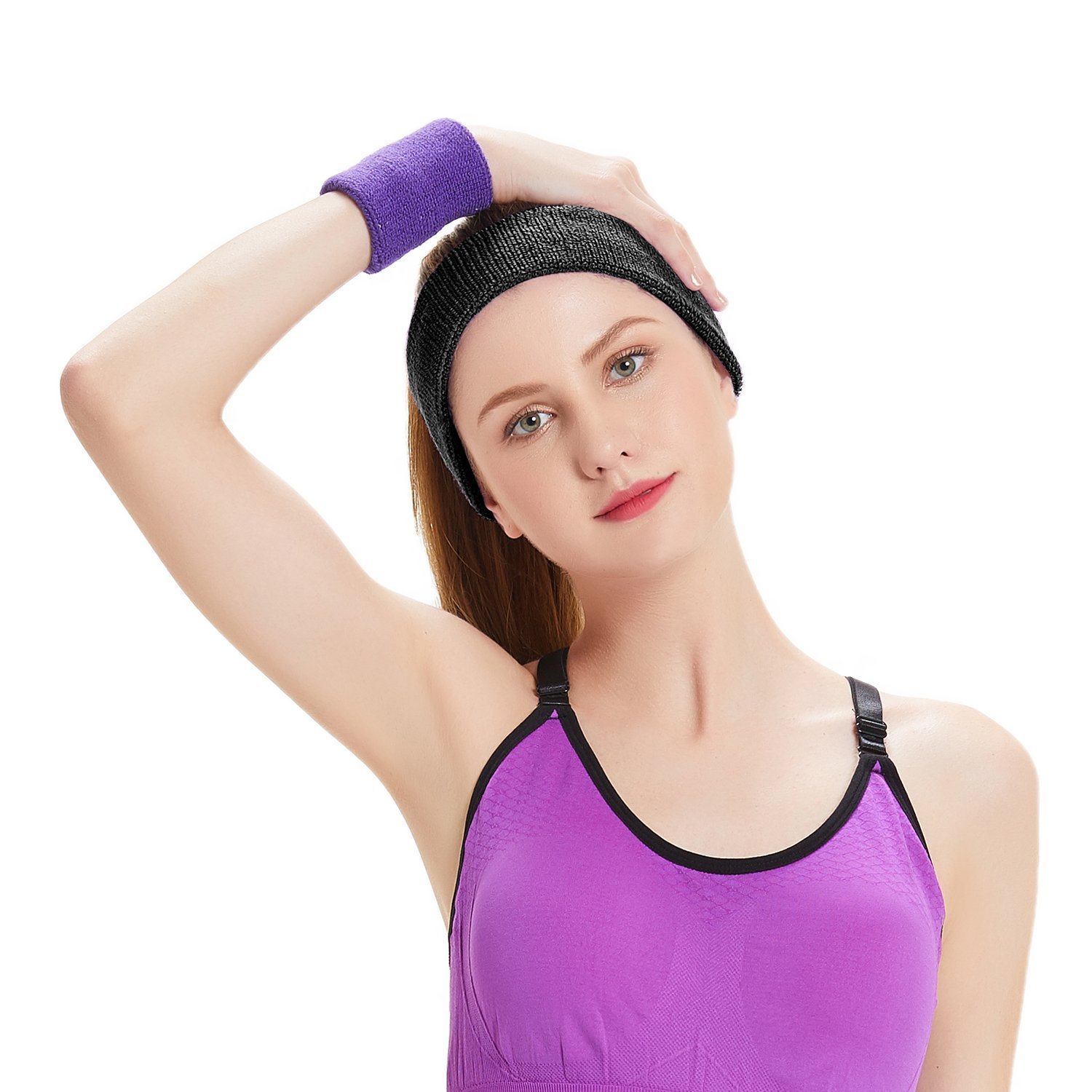 Breathable Terry Cloth Sweatbands Headbands for Men & Women - Moisture Wicking Sports Headband for Running, Workout, Yoga, Tennis & Gym Exercise - Stay Cool & Dry During Intense Activities