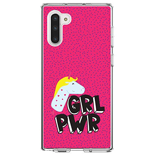 Girl Power - GRL PWR - Unicorn Pink Background On Clear Case