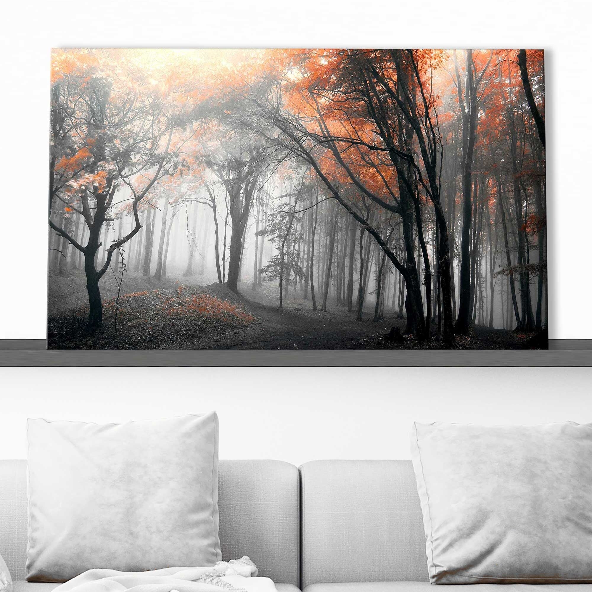 Autumn Woods Landscape Canvas Print by PhotoINC Studio - Perfect for Living Room, Bedroom & Office Wall Decor