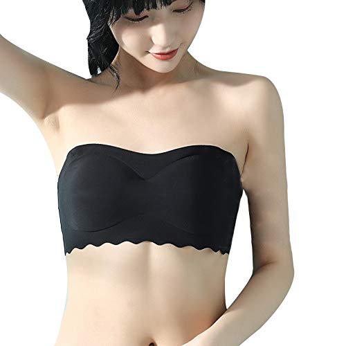 Strapless Ice Silk Bras for Women - Seamless Wrap Bra Tube Top with Removable Straps | Comfortable & Supportive for Everyday Wear, Yoga, and Special Occasions