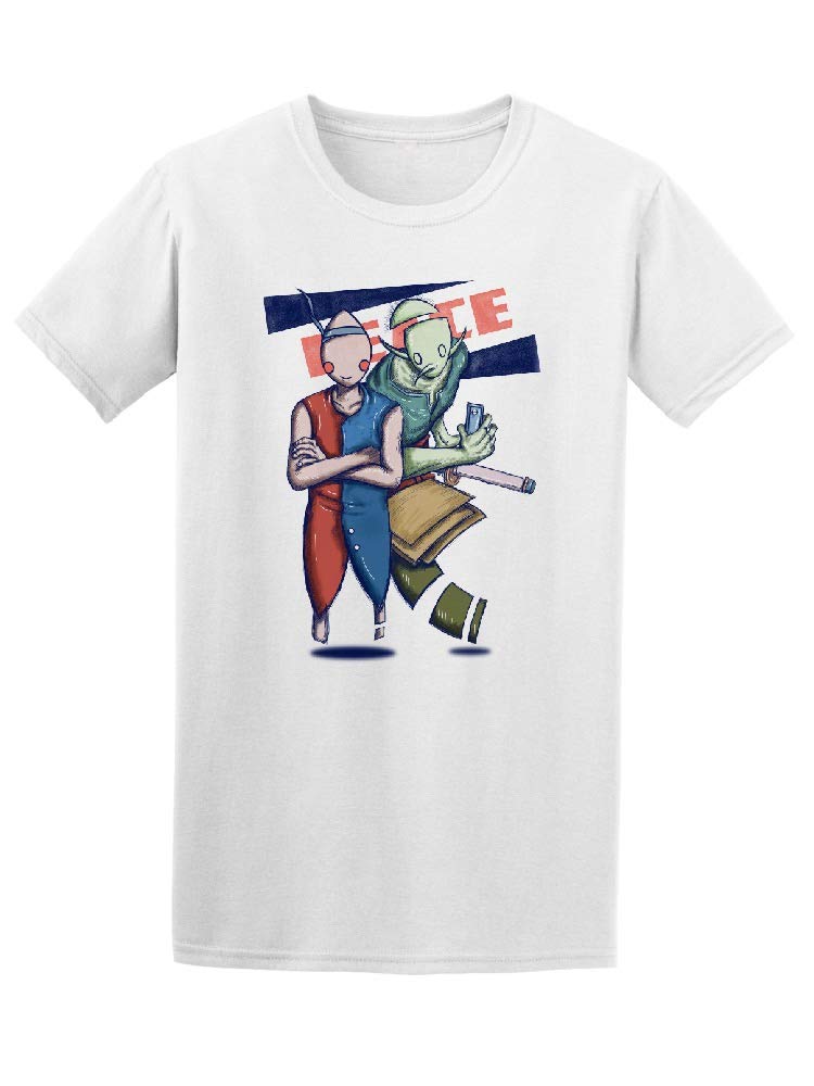 Red and Green Humanoids Graphic T-Shirt for Men | Cool Sci-Fi Alien Design | Perfect for Casual Wear, Cosplay & Gifts