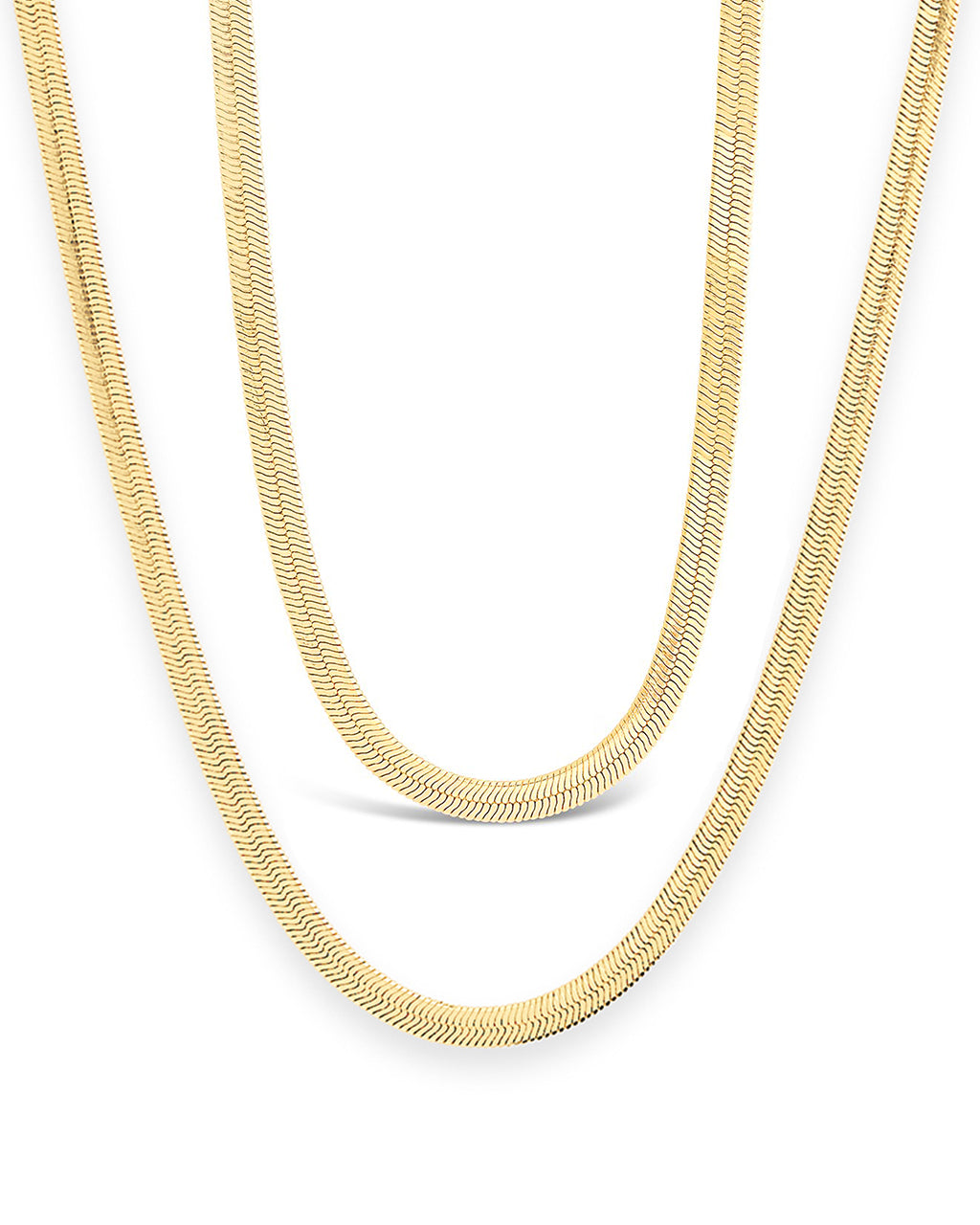 Elegant Herringbone Chain Necklace for Women - 14K Gold Plated Stainless Steel Layered Necklace - Perfect for Everyday Wear, Parties & Gifts