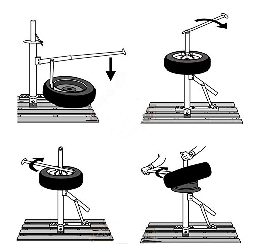 Portable Manual Tire Changer Machine with Bead Breaker - Hand Tool for Truck, ATV & Car Tires (4