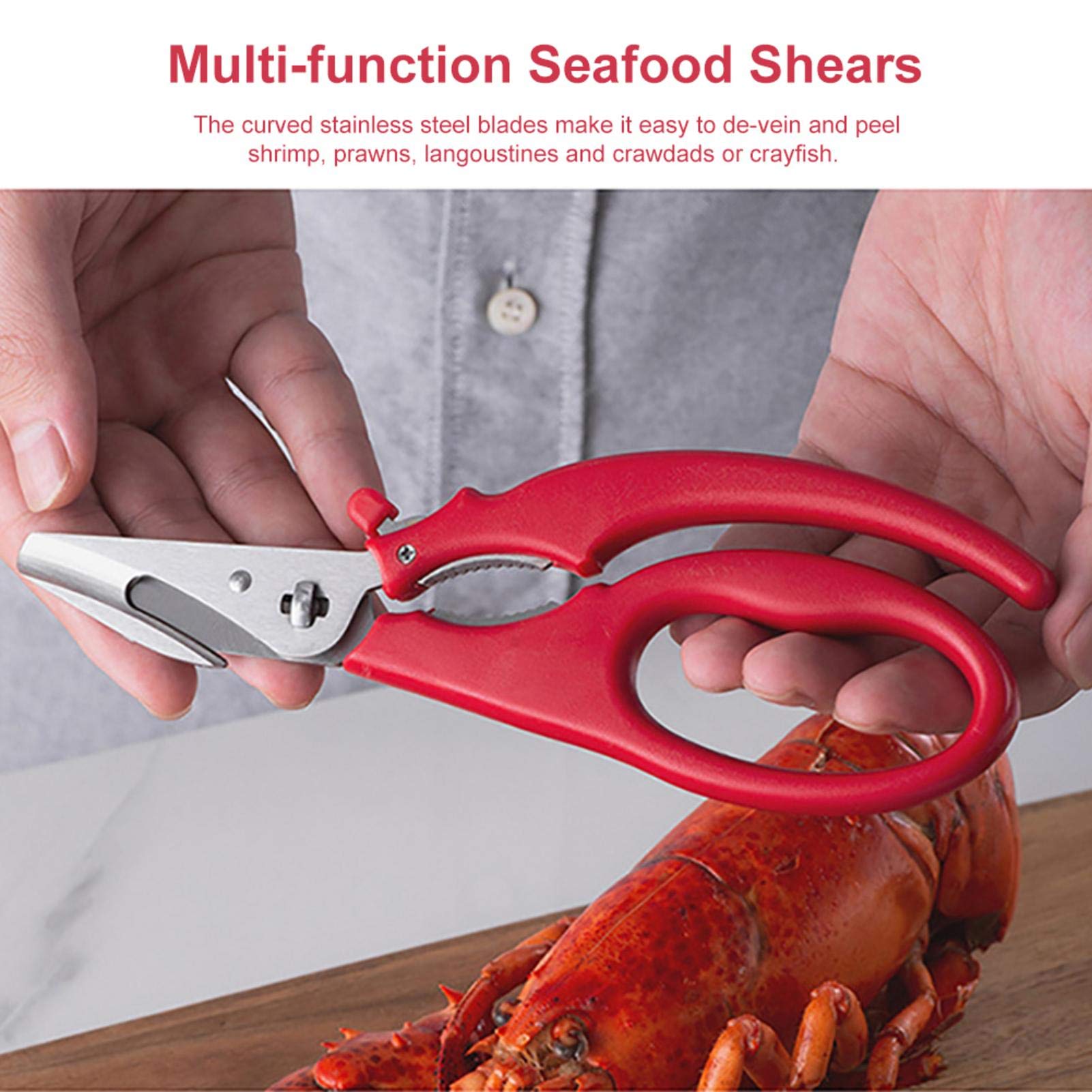 Premium Stainless Steel Seafood Scissors Set - Detachable Kitchen Shears for Lobster, Crab, Fish & Shrimp | Heavy Duty Seafood Tools for Shell Cracking & Food Prep | Perfect for Home Cooking & Restaurant Use