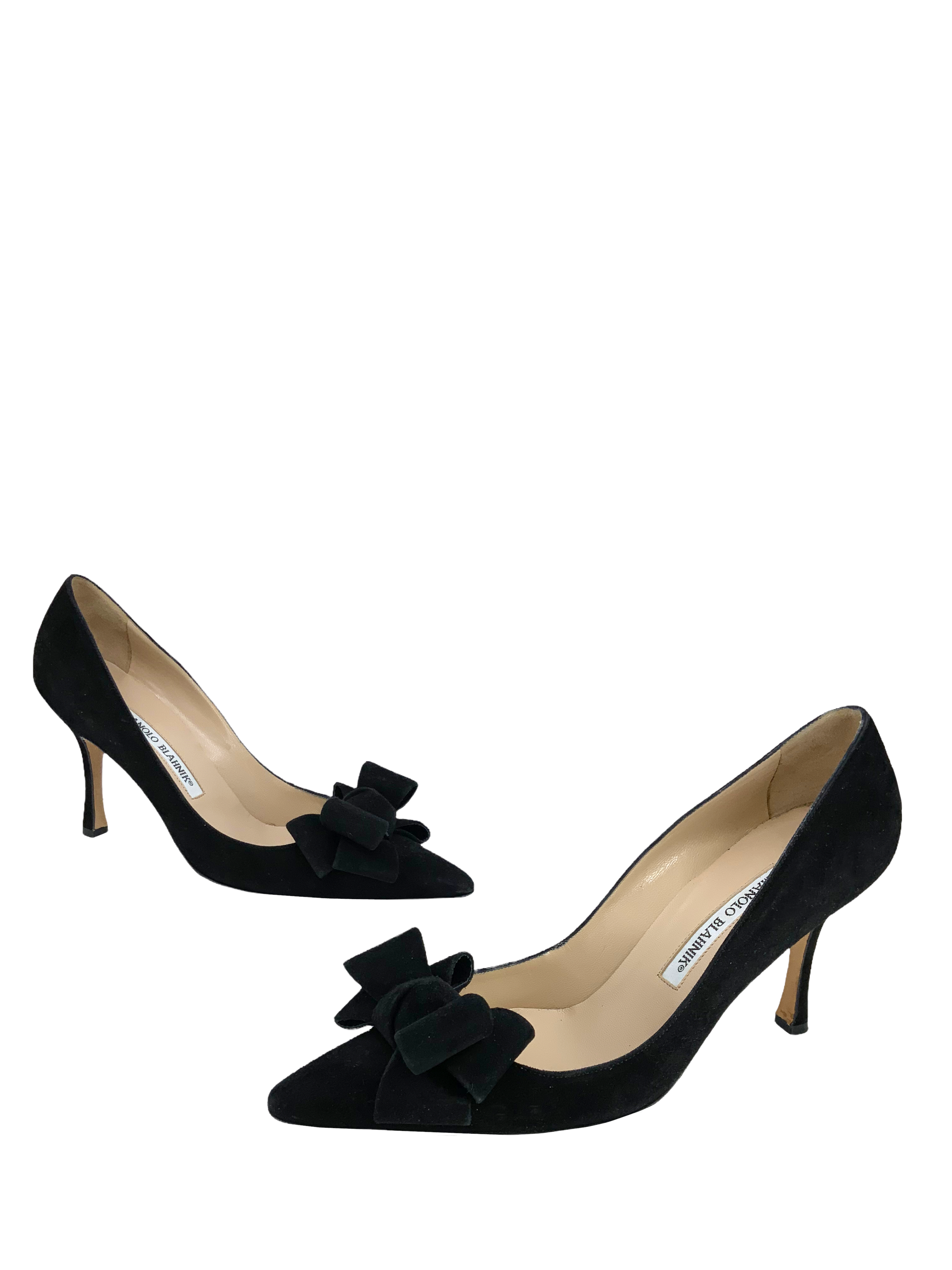 Manolo Blahnik Lisanew Suede Pumps Women's Size 7.5 - Elegant High Heels for Parties, Weddings & Special Occasions