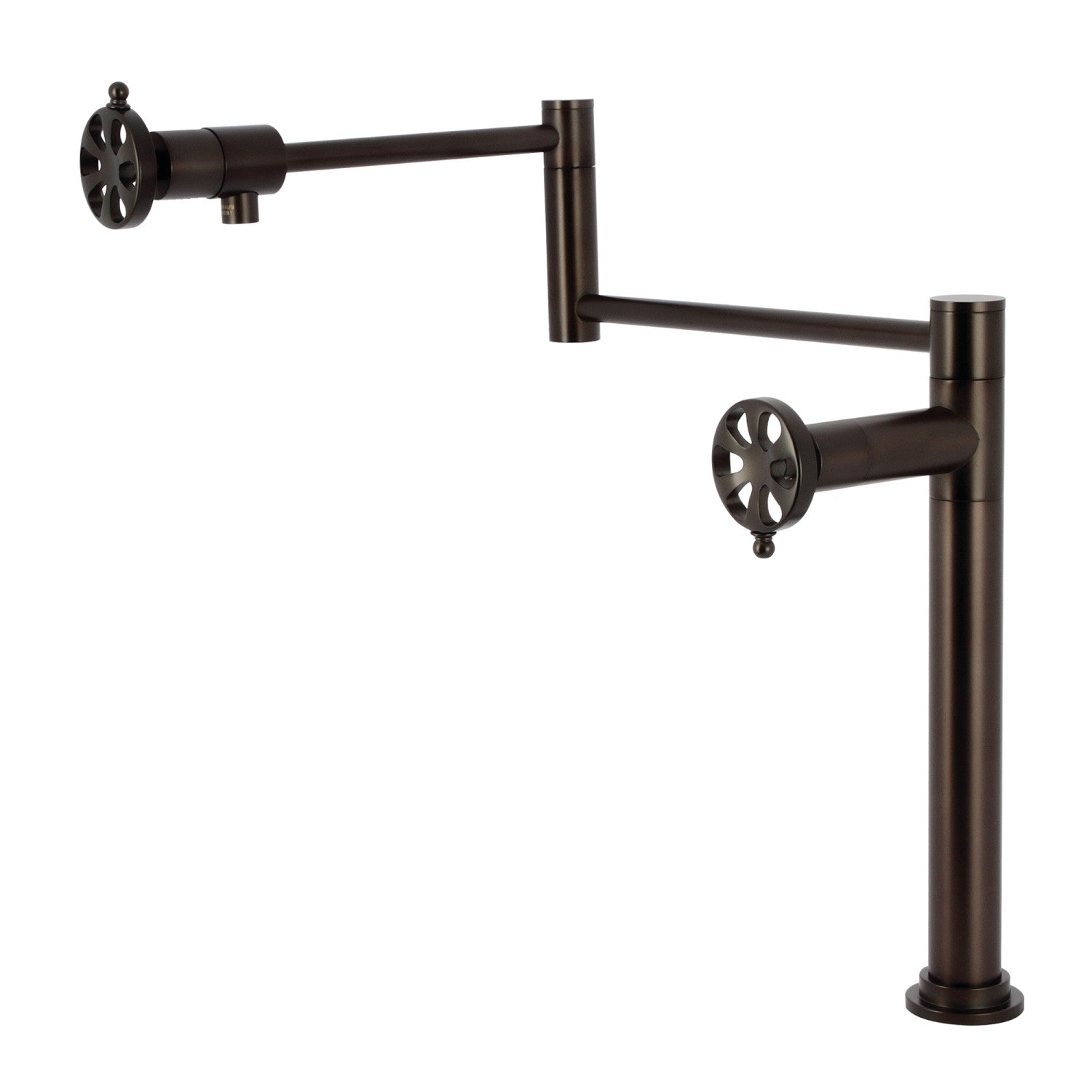 Belknap KS4705RX Oil Rubbed Bronze Two Handle Deck Mount Pot Filler Faucet - Perfect for Kitchen Sink, Stove & Cooking Area