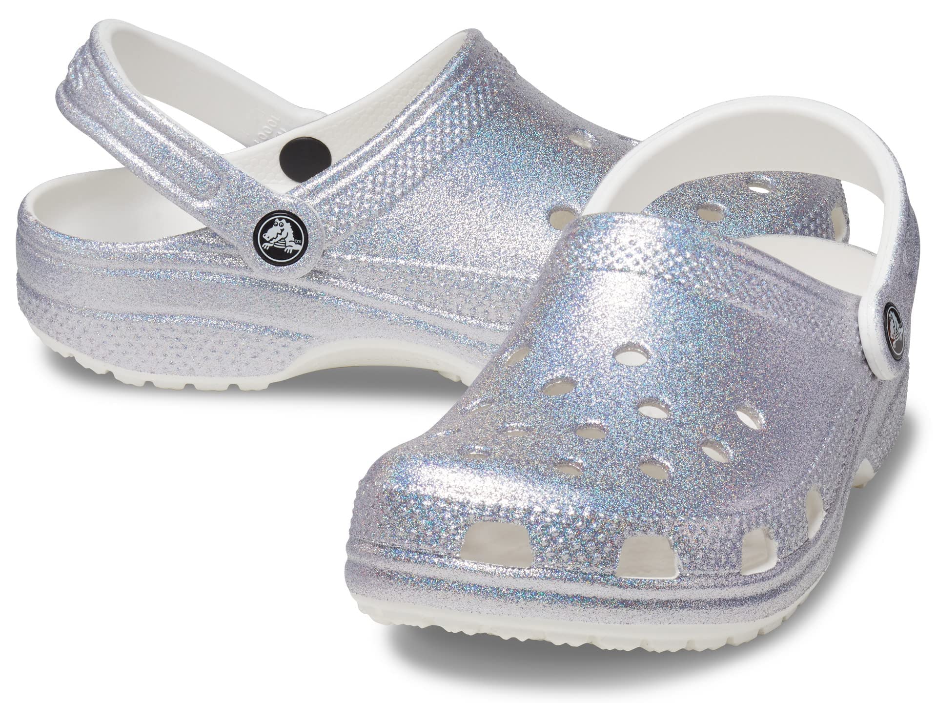 Crocs Unisex Adult Classic Glitter Clog - Comfortable Slip-On Shoes for Men & Women - Perfect for Home, Garden, Beach & Casual Wear