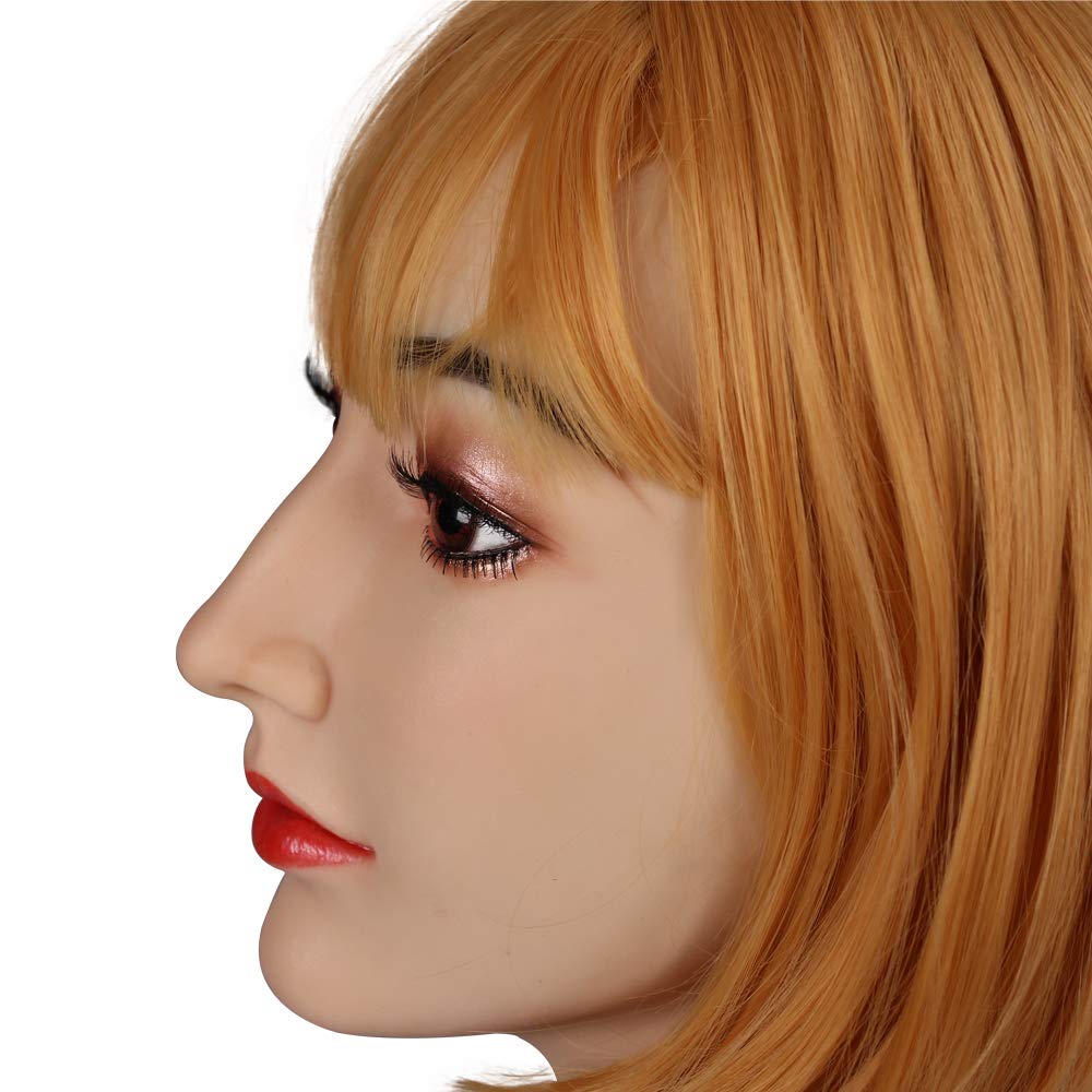 YIQI Realistic Silicone Male to Female Head Mask - Handmade Transgender & Crossdresser Costume Accessory for Cosplay, Halloween, and Theater Performances