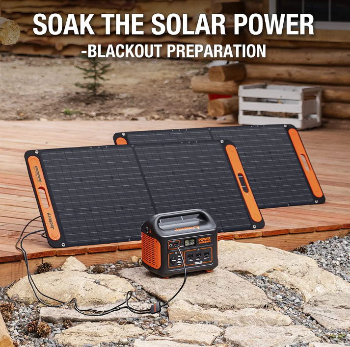Jackery SolarSaga 100W Portable Solar Panel for Camping, RV, Off-Grid Power - High Efficiency Foldable Solar Charger with USB Output for Phones, Laptops, Outdoor Adventures