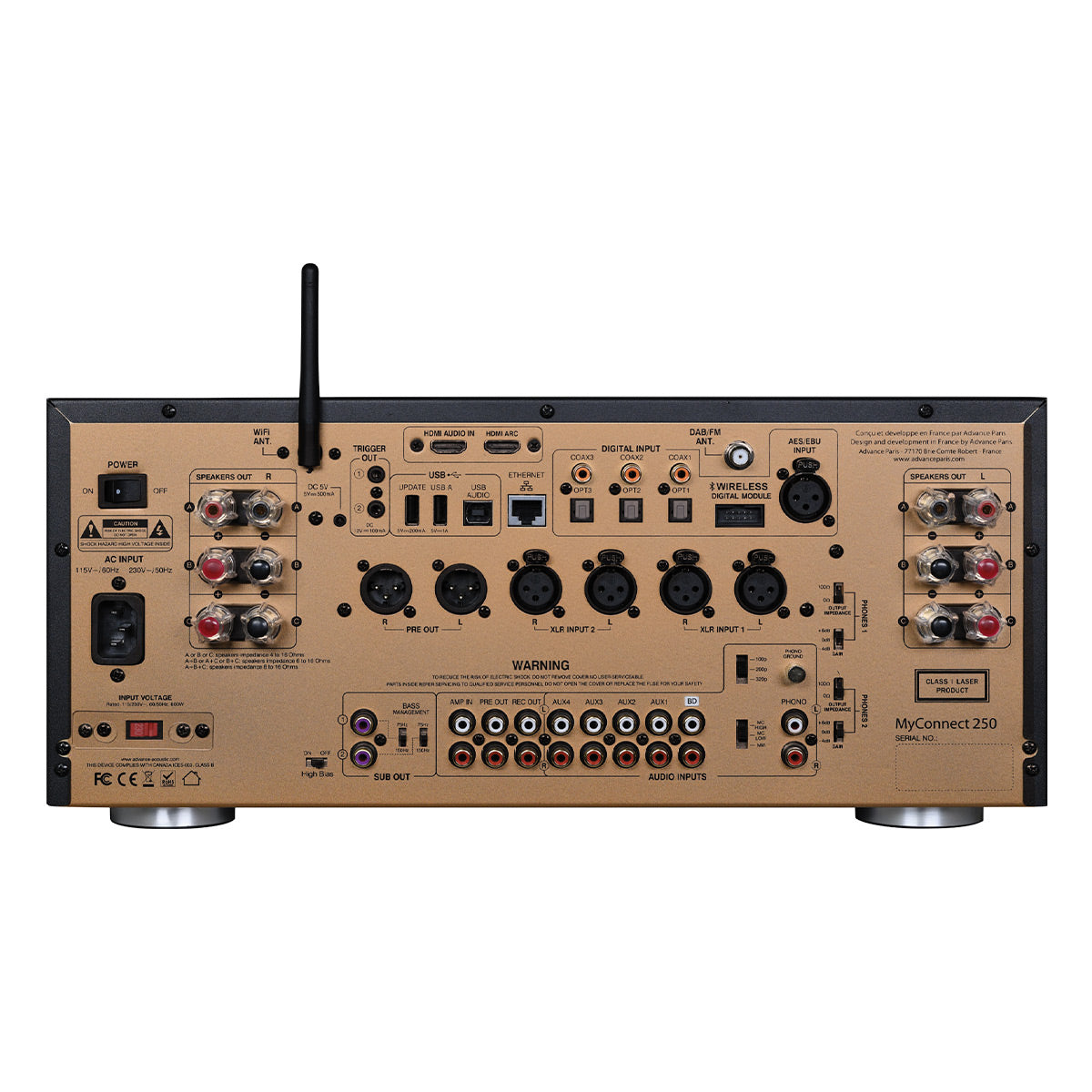 Advance Paris MyConnect 250 All-in-One Streamer, Amplifier & CD Player - Wireless Hi-Fi Audio System for Home Theater & Music Listening