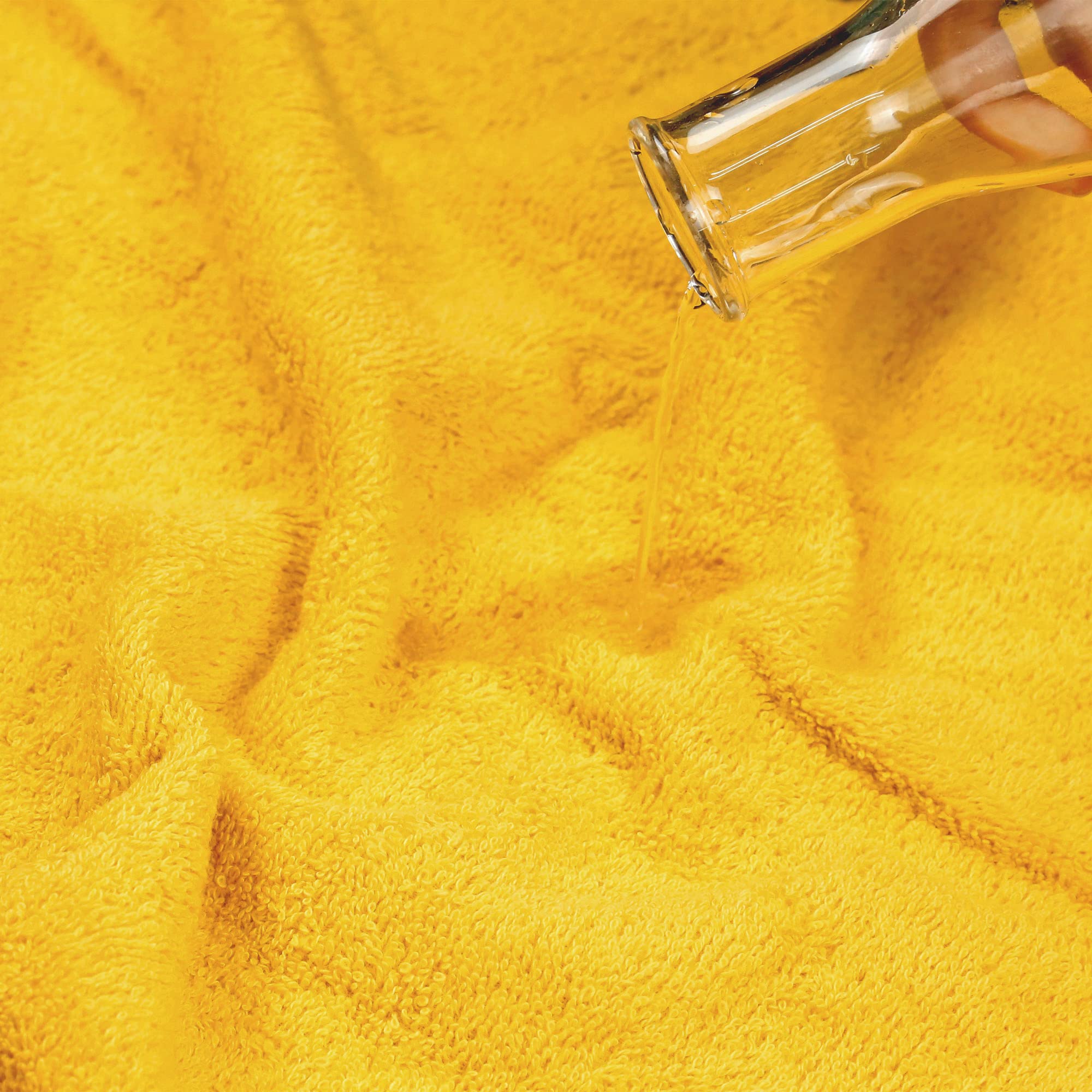 TRIDENT Soft & Plush Luxury Towel Set - 100% Cotton Bath & Hand Towels (6-Piece, Mustard Yellow) | Ultra Absorbent for Spa, Hotel & Home Bathroom Use