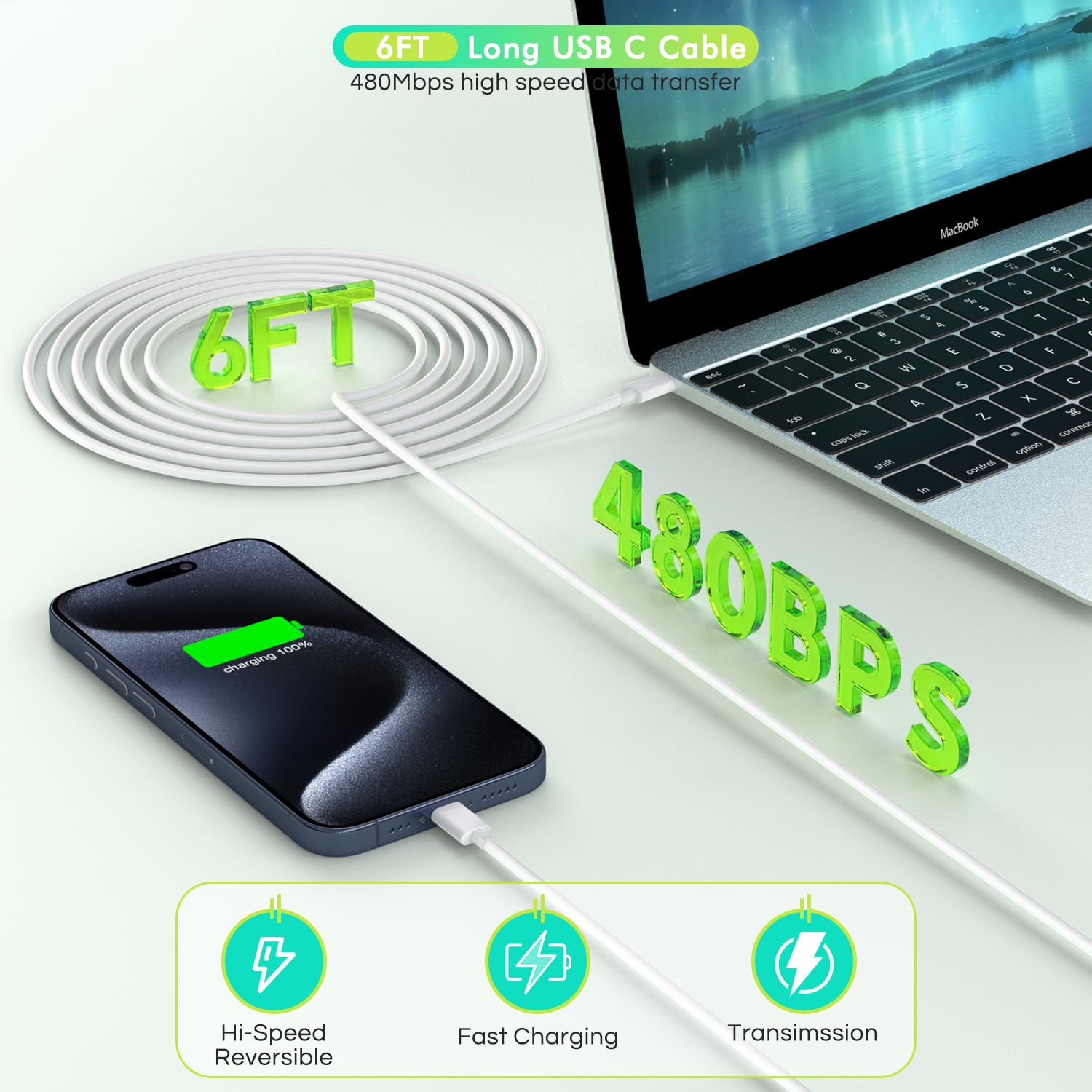 20W PD Fast Charger for iPhone 16/15 Series & Apple Watch - 2 Pack Super Fast Charging Block with 6FT USB-C Cable & Magnetic Charger - Compatible with iPhone 16 Pro/15 Pro Max/15 Plus & Apple Watch Series 9/8/7/6/5/4/SE - Perfect for Home, Office & Travel Charging