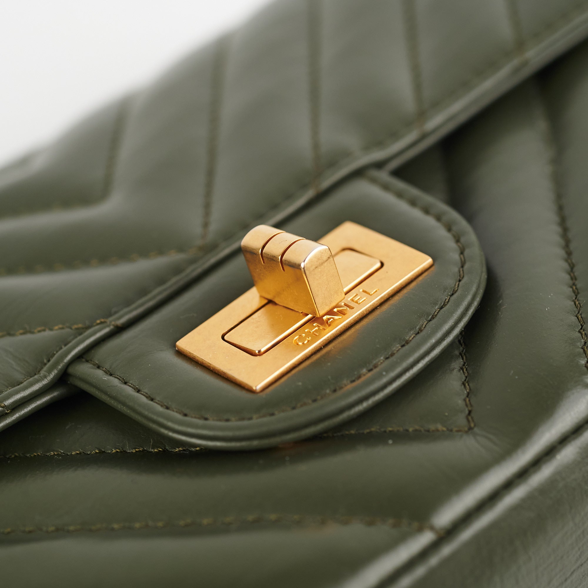 Authentic Chanel Mini 2.55 Chevron Reissue Bag in Khaki Green with Microchip - Luxury Crossbody Purse for Women, Perfect for Date Nights & Special Occasions