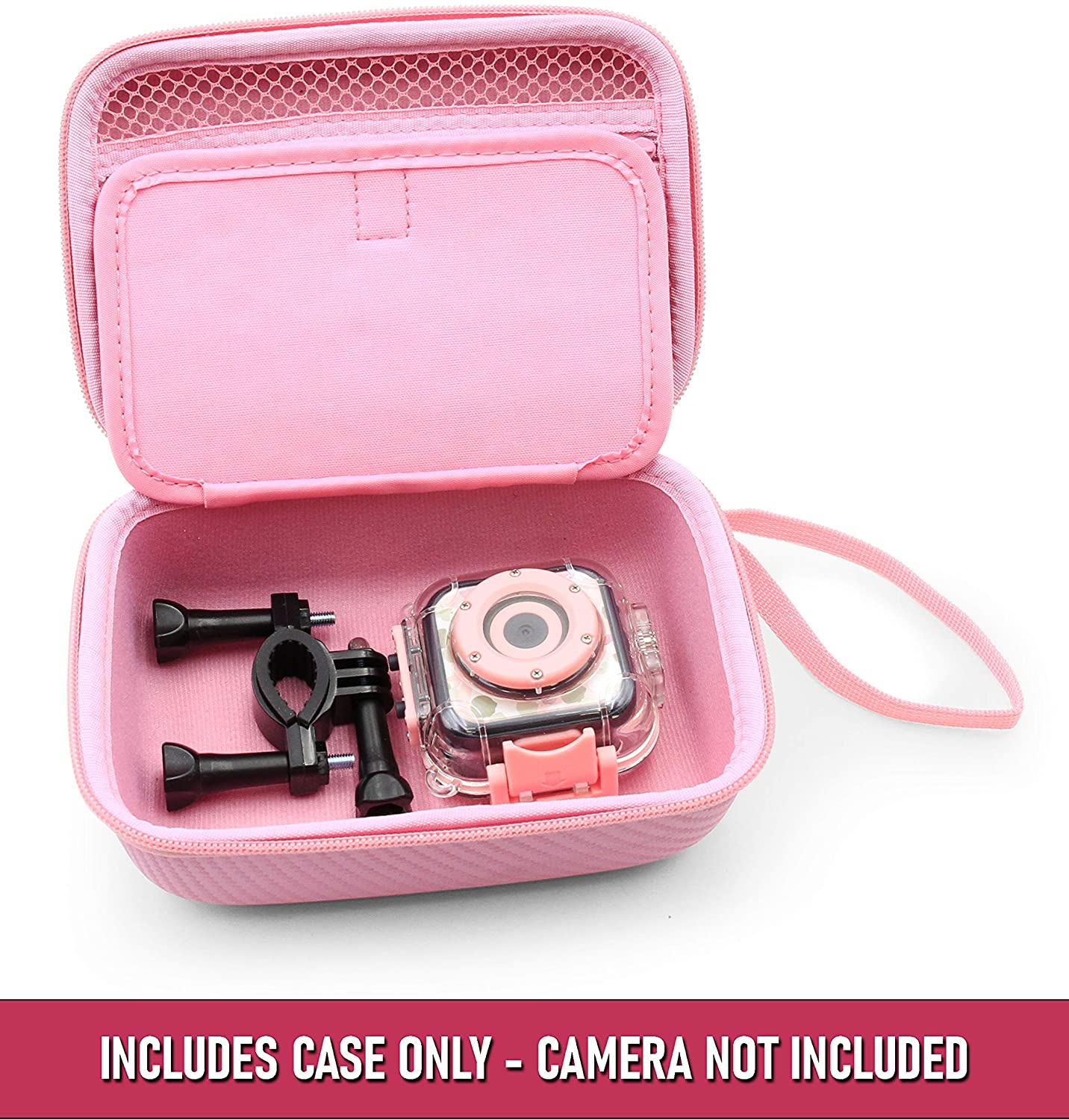CASEMATIX Waterproof Camera Travel Case - Compatible with PROGRACE, Ourlife, Dragon Touch Kidicam & Other Action Cameras | Durable Protective Storage for Travel, Hiking, Swimming & Outdoor Adventures