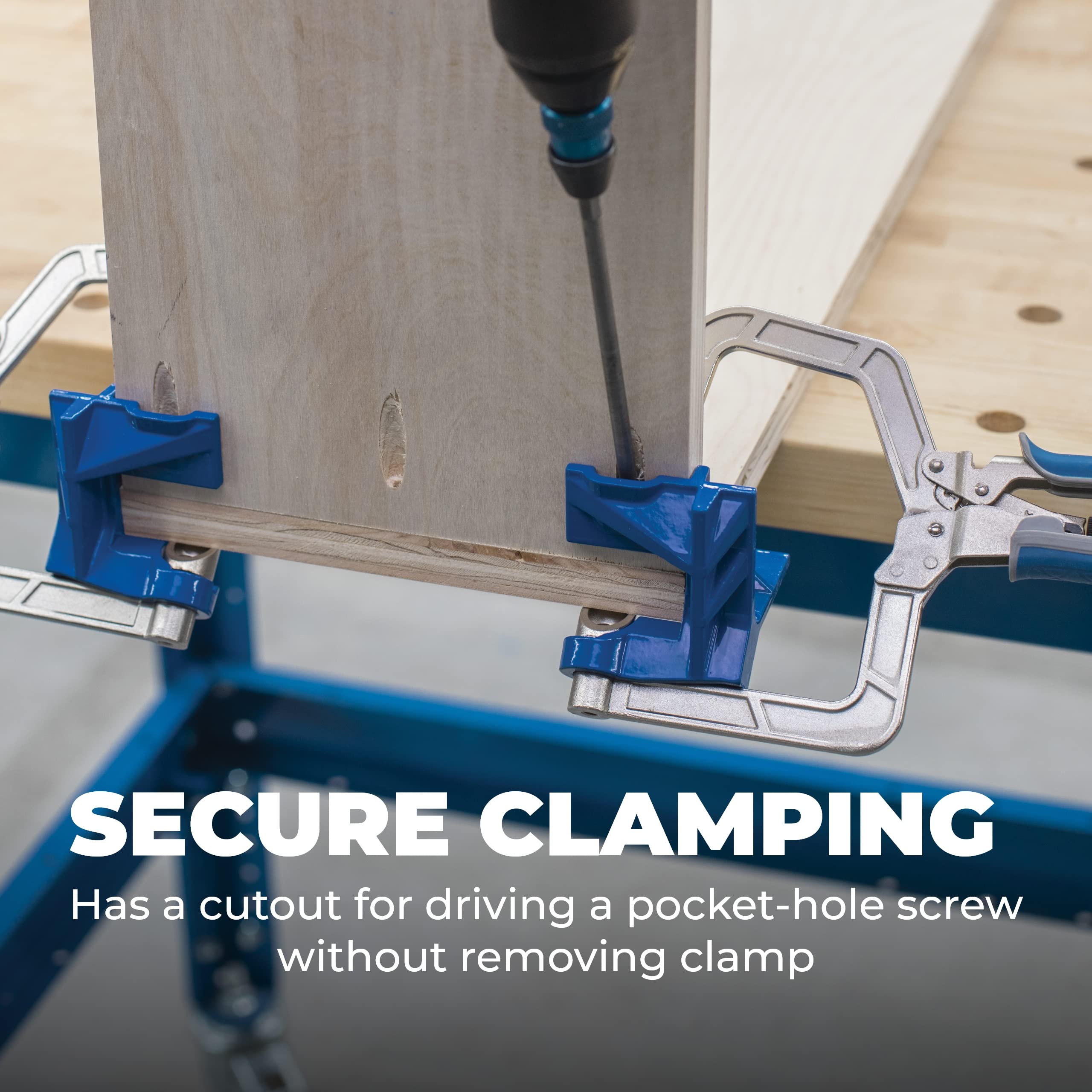 Kreg KHCCC 90-Degree Corner Clamp - Right Angle Woodworking Clamp with Automaxx Adjustment for Perfect 90° Joints - Heavy Duty Cabinet, Drawer & Box Assembly Tool - Ideal for Woodworking Projects, DIY Furniture Building & Carpentry Work