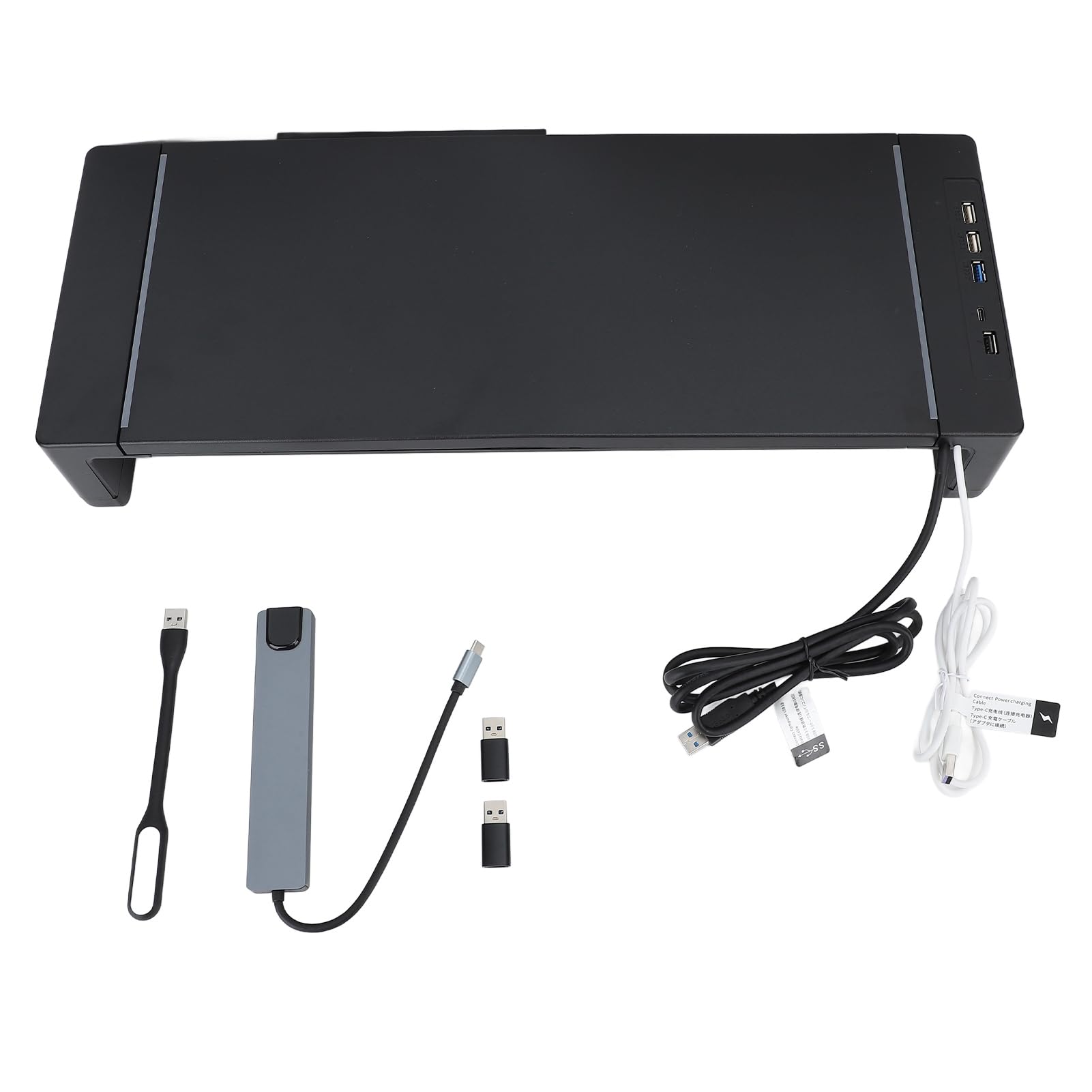 Shipenophy Computer Stand Riser with USB 3.0 Fast Charging & RGB Lighting - Ergonomic Monitor Stand with Storage Drawer for Office & Home Workspace - Perfect for Laptops, Tablets & Phone Charging