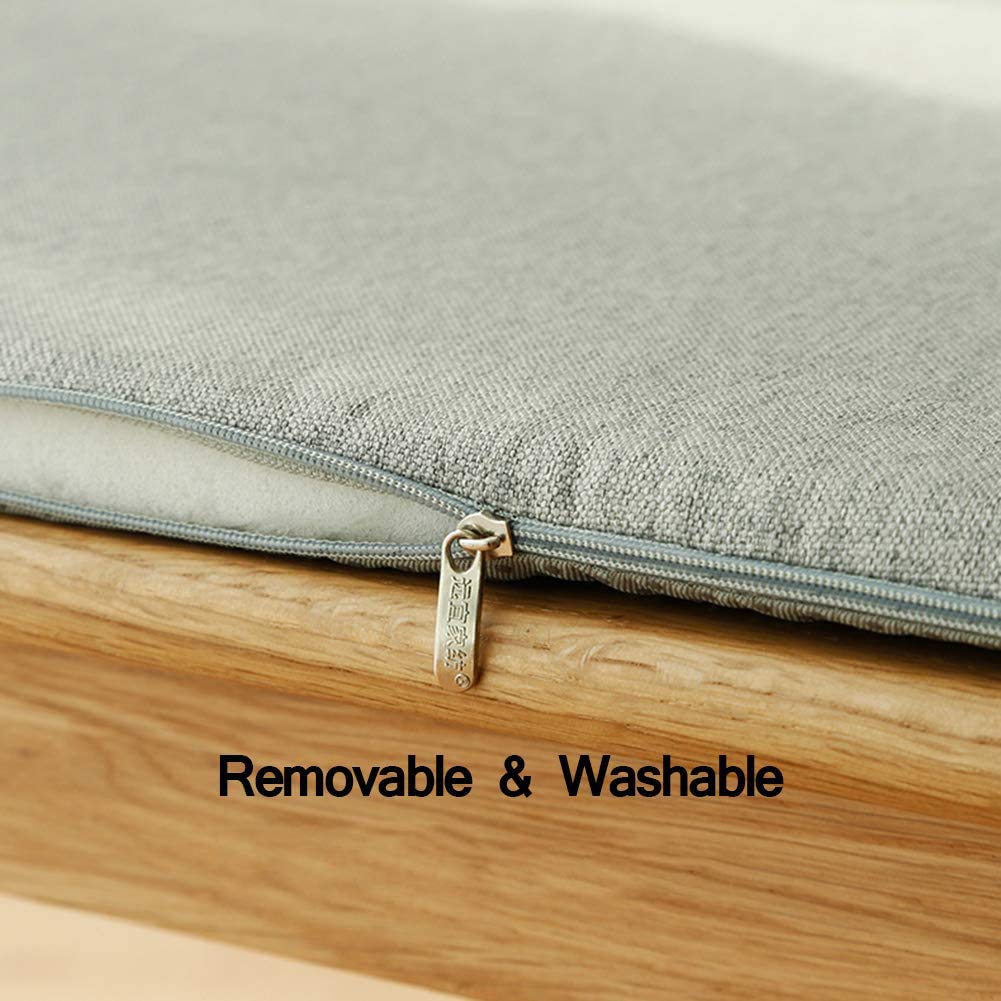 Non-Slip Japanese Style Long Dining Chair Cushion - Waterproof Outdoor/Indoor Bench Cushion with Ties - 35x180x3cm (14x71x1inch) for Bay Window, Patio, Coffee Shop & Home Decor