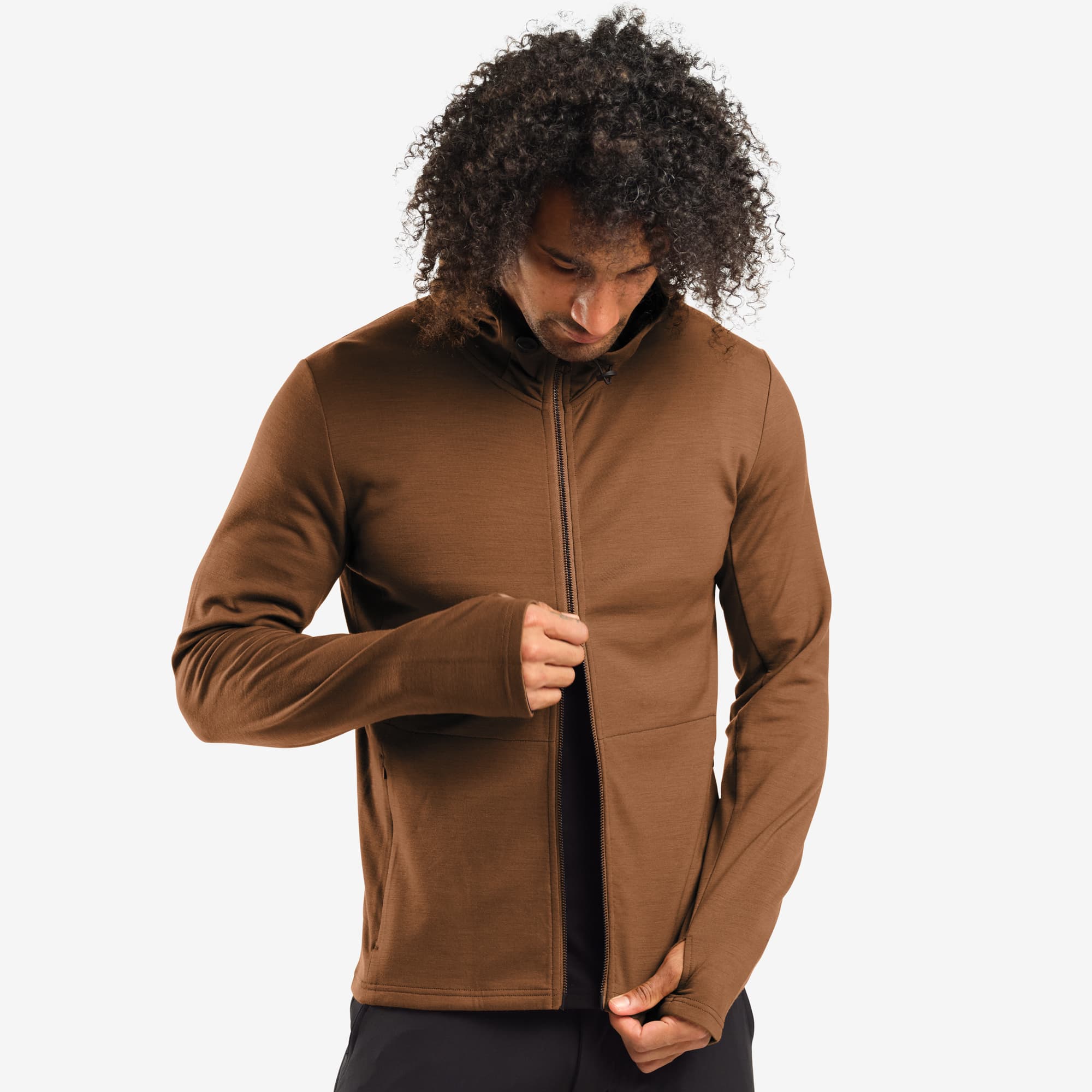 Men's Merino Wool Cobra 3.0 Hoodie - Lightweight Warm Zip Up Fleece Jacket for Outdoor Hiking, Camping & Winter Sports