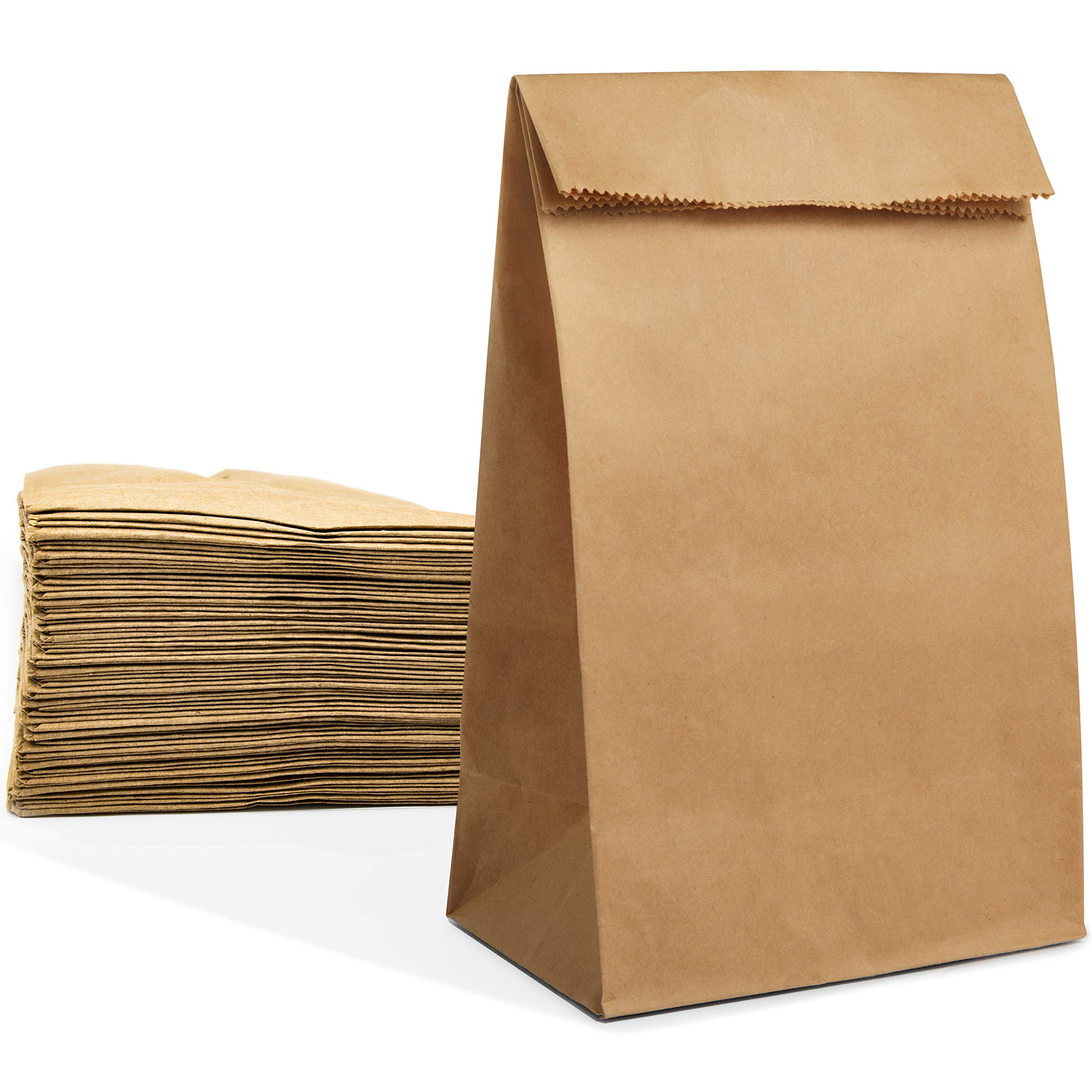 200 Pack Kraft Paper Lunch Sandwich Bags - 4 lb Capacity Disposable Brown Grocery Bags for School, Picnics & Meal Prep | Eco-Friendly Food Storage Solution