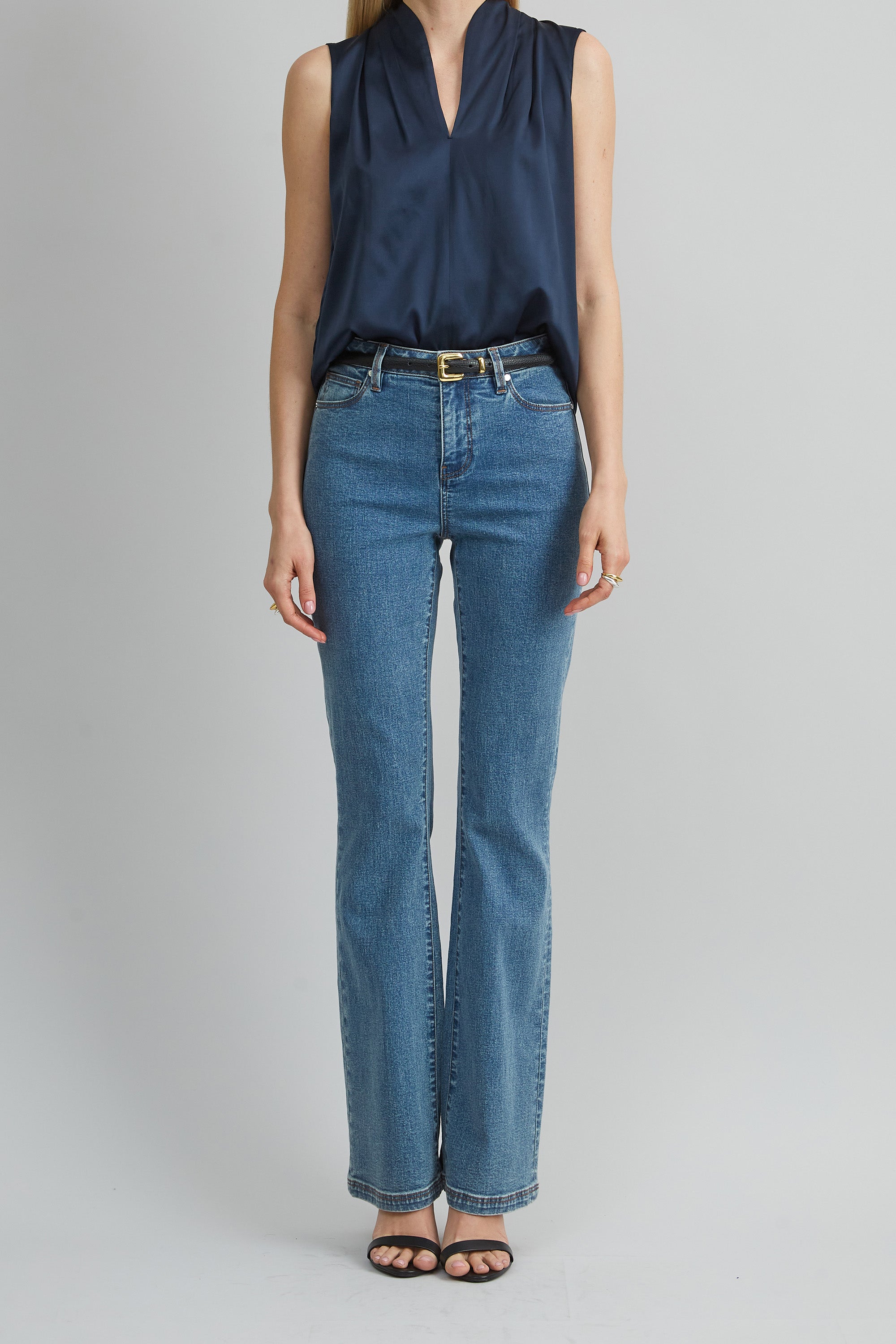 Best Fit & Flare Jeans for Women - High Waist Stretchy Denim Pants - Perfect for Casual Wear, Date Night & Office Outfits