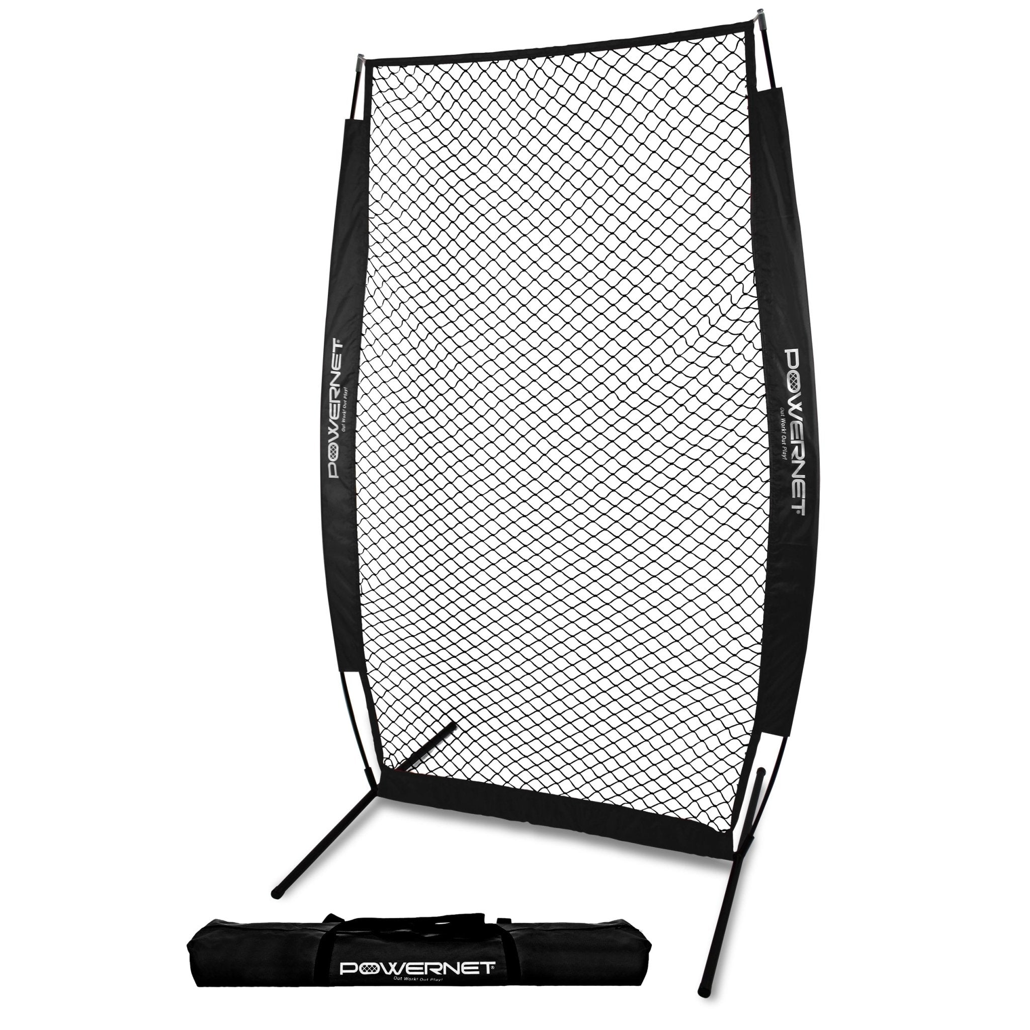 PowerNet iScreen 4x8 Soft Toss Baseball & Softball Training Screen - Portable Pitching Net for Backyard, Batting Cage & Field Practice