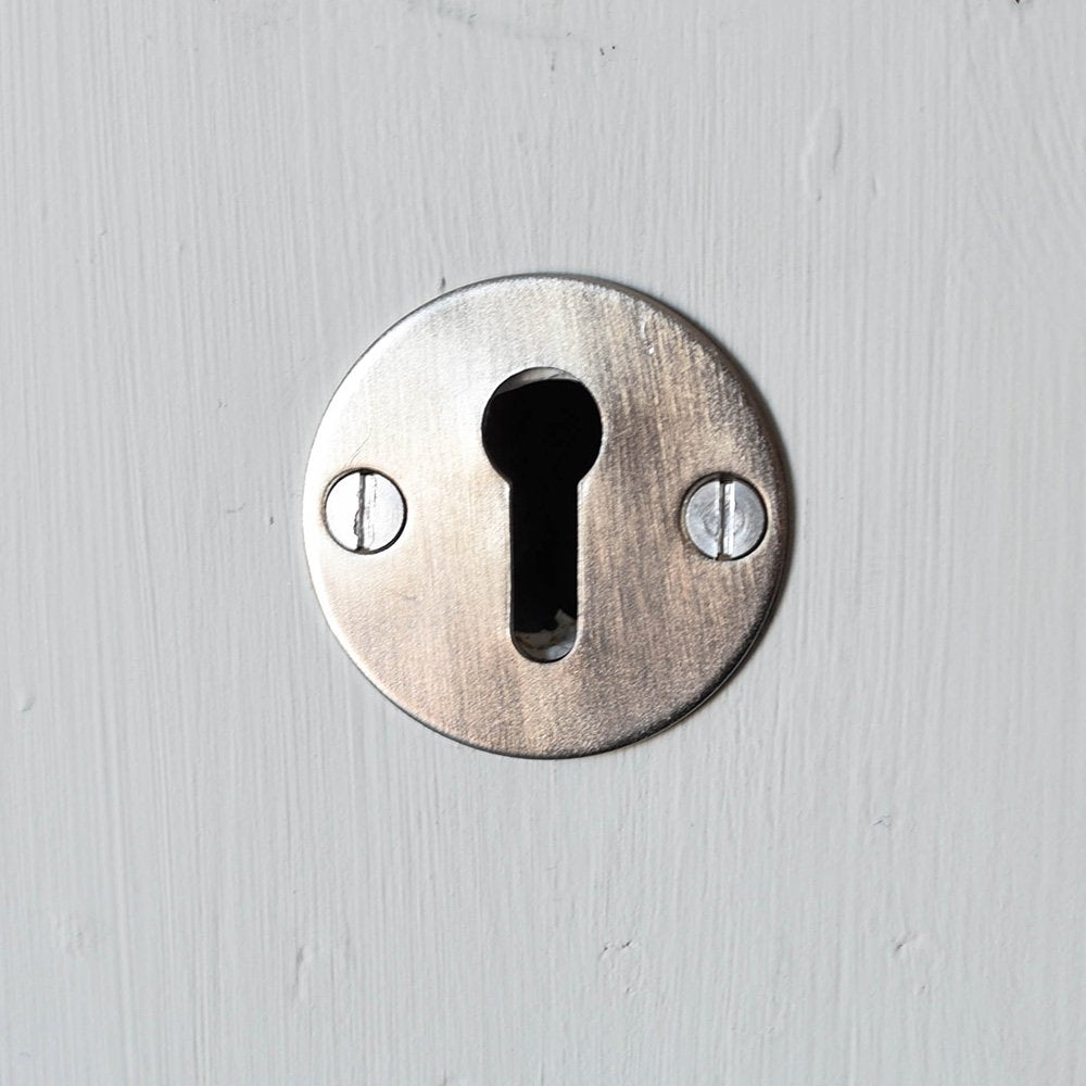 Satin Nickel Round Escutcheon Plate - Decorative Door Hardware for Bathroom & Bedroom - No Cover Included - Rust-Resistant Finish for Interior Doors