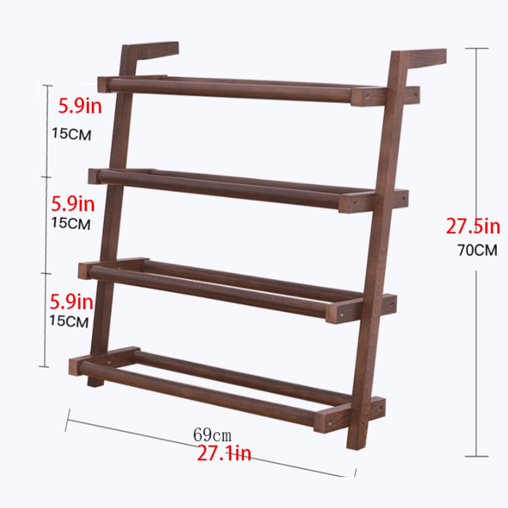 Premium 4-Tier Stackable Wooden Shoe Rack Organizer - Free Standing Shoe Storage Shelf for Entryway, Hallway, Closet & Living Room - Space Saving Shoe Organizer for Sneakers, Boots & Sandals (Perfect for Small Apartments & Home Organization)
