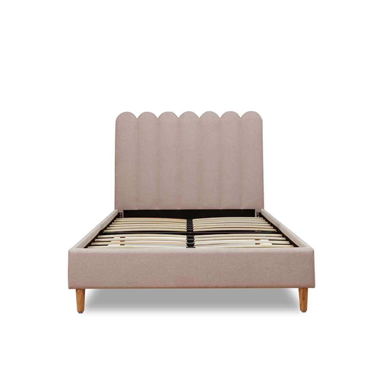 Fiona Single Bed Frame in Dusty Pink - Modern Minimalist Bedroom Furniture for Small Spaces & Guest Rooms