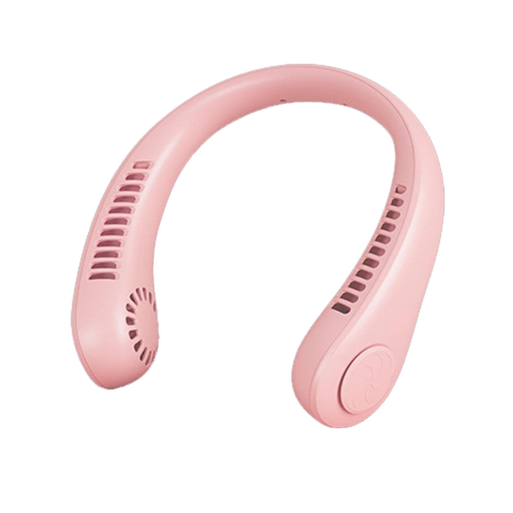 Bladeless Neck Fan - USB Rechargeable Hands-Free Portable Cooling Fan with 3 Speeds, 360° Airflow for Outdoor Sports, Travel, Gym & Summer Activities - Wearable Leafless Neck Fan (Pink)