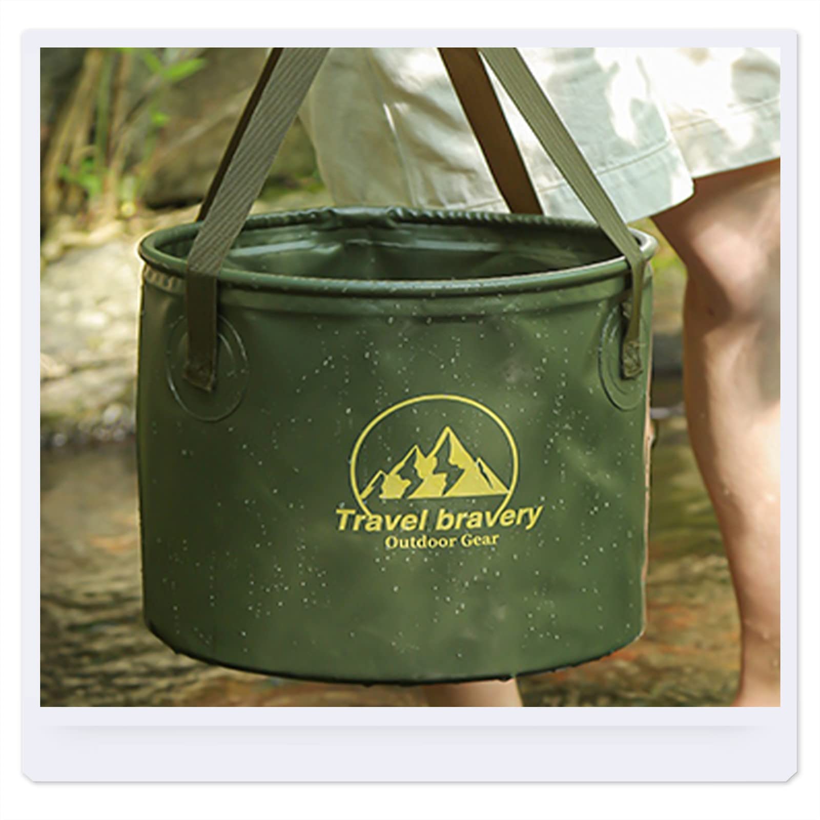 TOUMENY 5 Gallon Collapsible Bucket - Portable Water Container for Fishing, Camping, Travel & Gardening | Waterproof Design with Handle | Perfect for Outdoor Activities, Car Washing & Emergency Water Storage