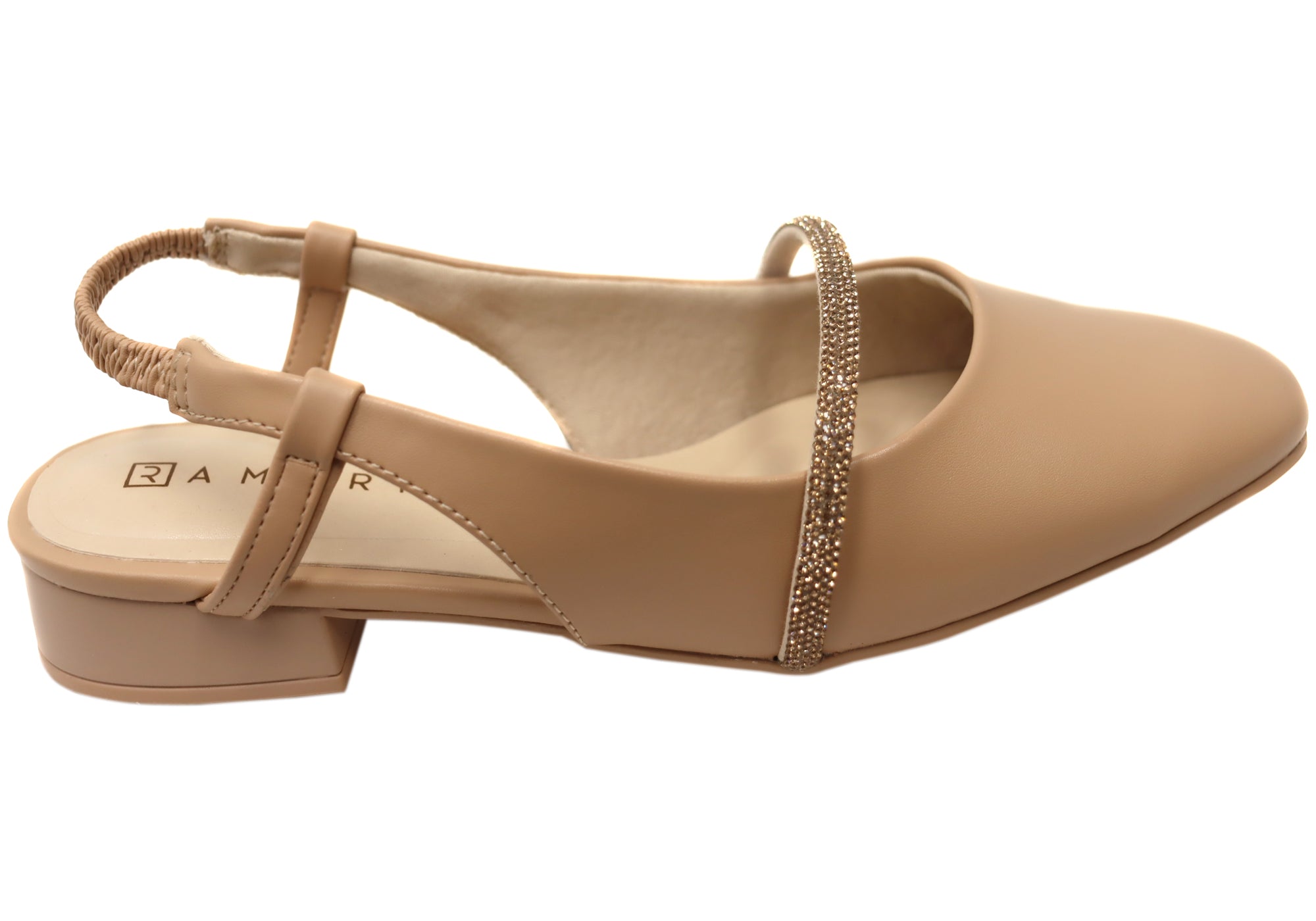 Ramarim Roxana Women's Brazilian Low Heel Slingback Sandals - Comfortable Summer Dress Shoes for Weddings & Beach Vacations